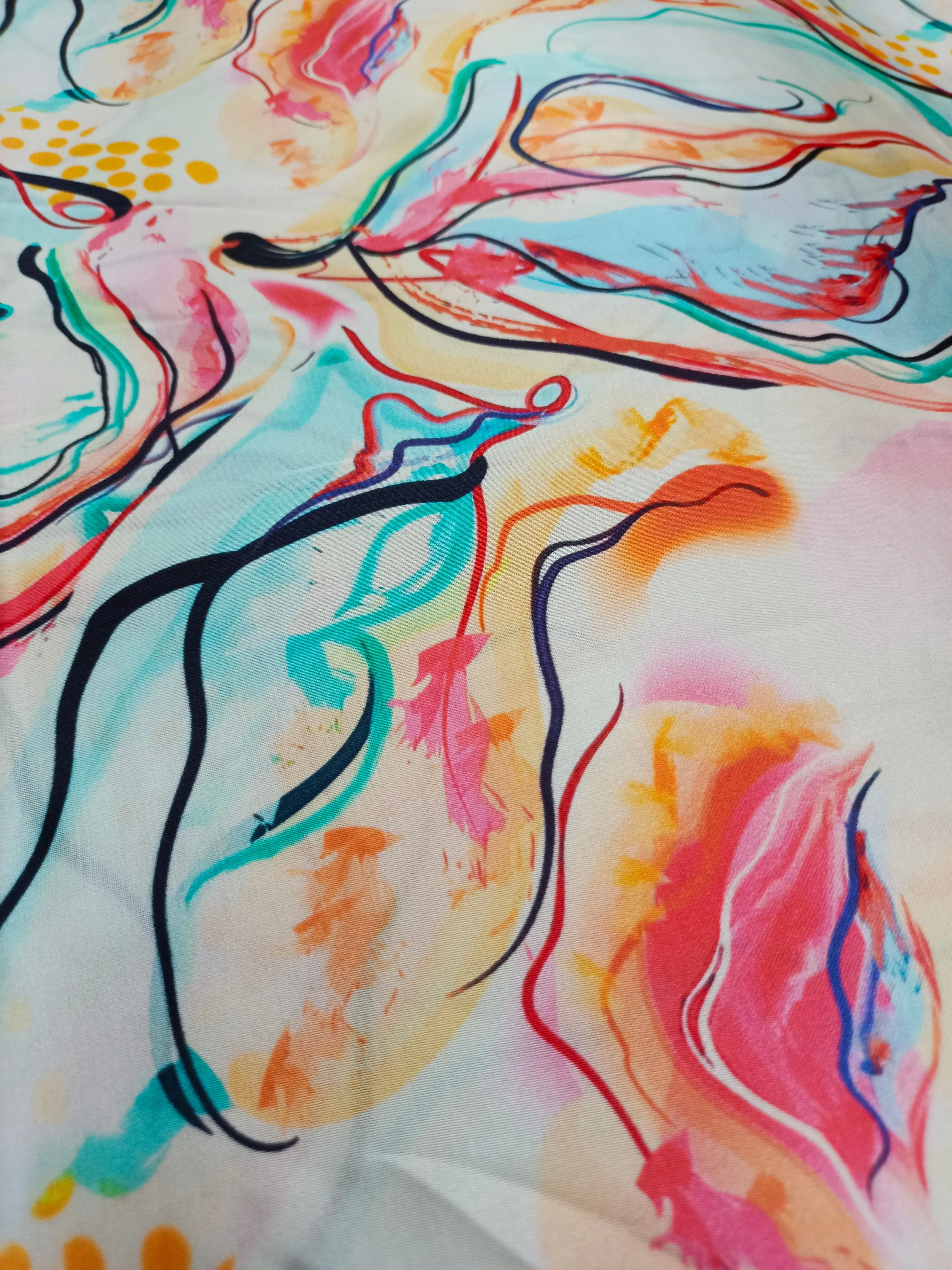 Modal Satin Soft Muslin Digital Printed Fabrics