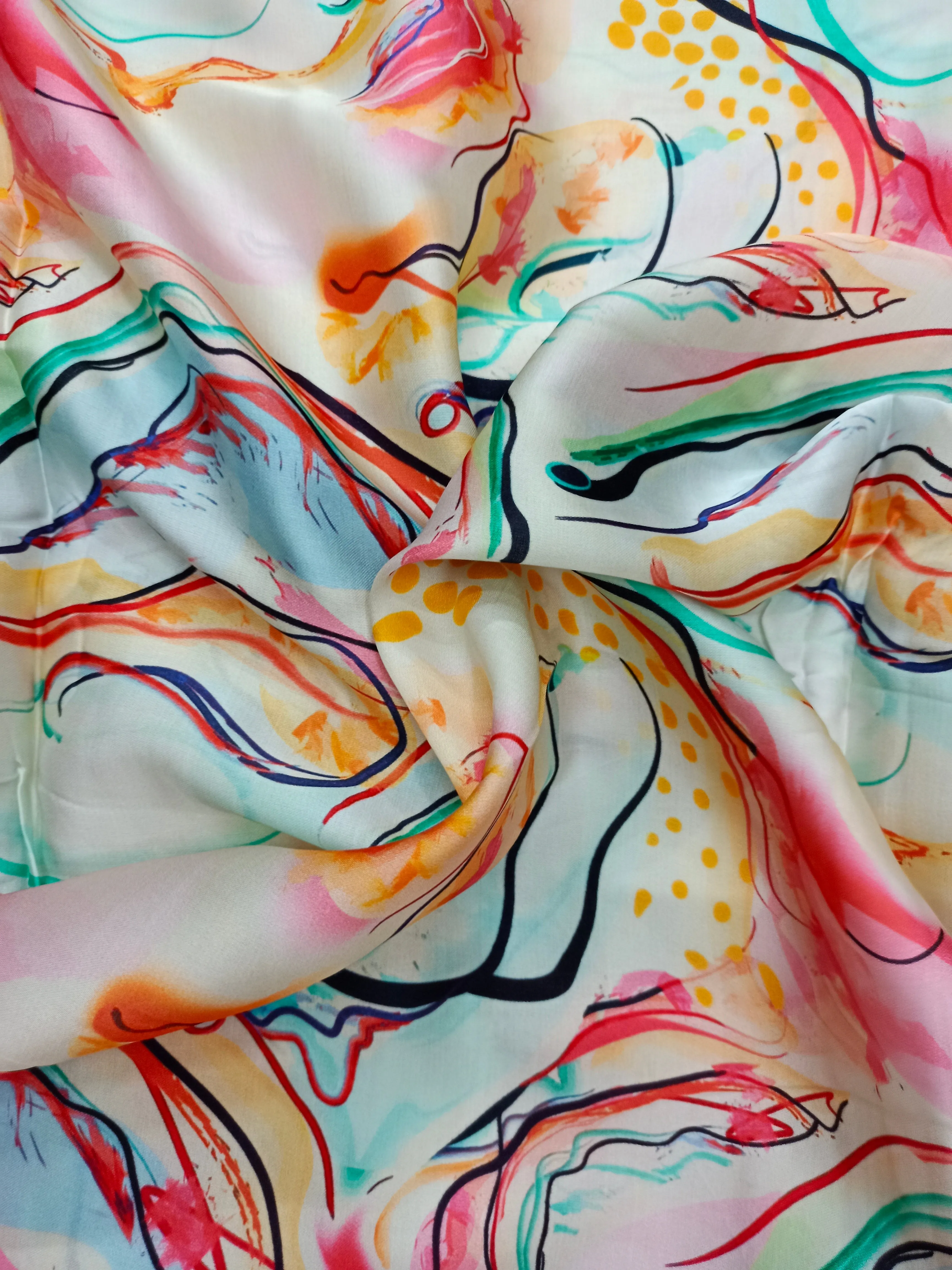 Modal Satin Soft Muslin Digital Printed Fabrics