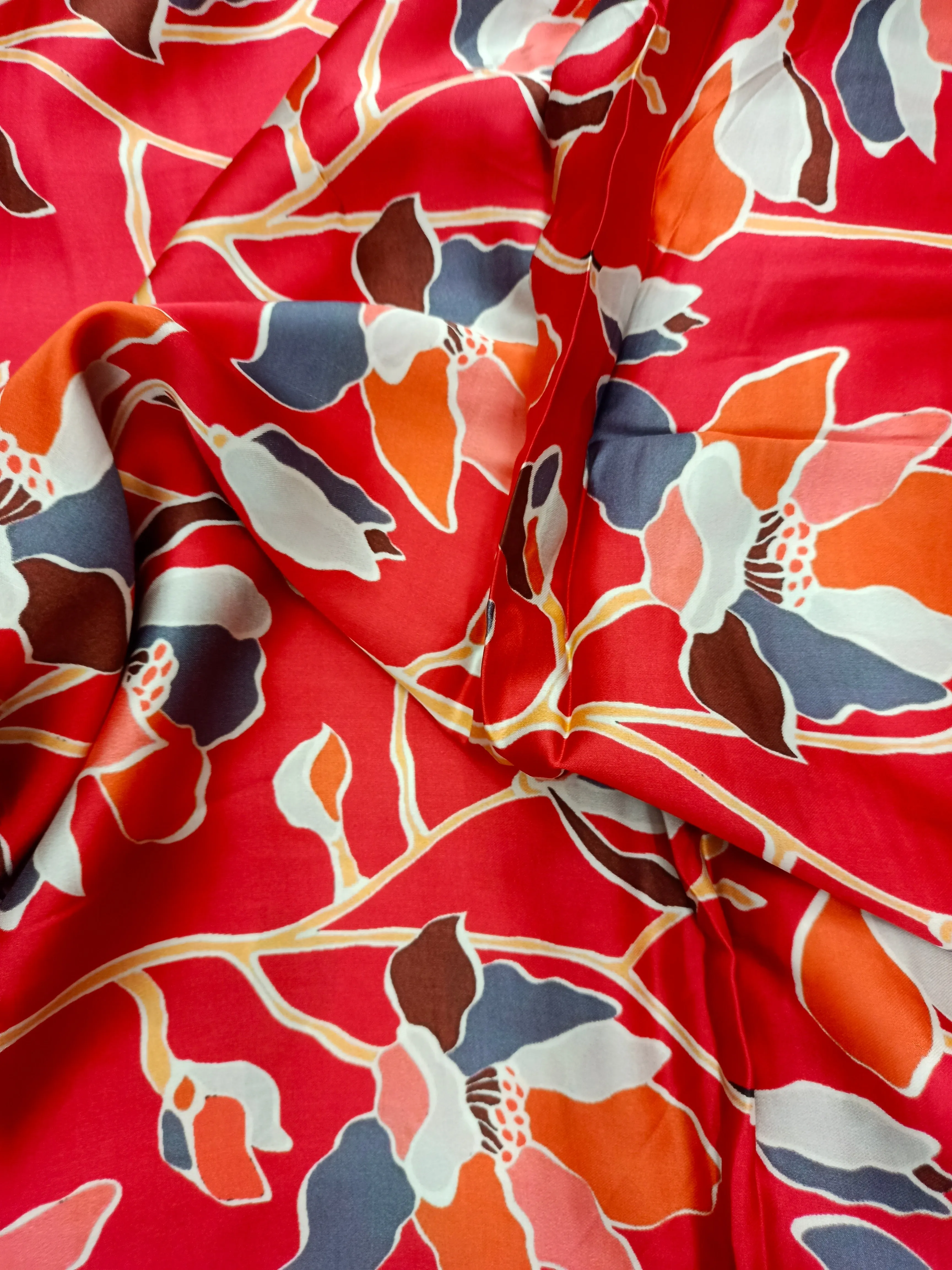 Modal Satin Soft Muslin Digital Printed Fabrics