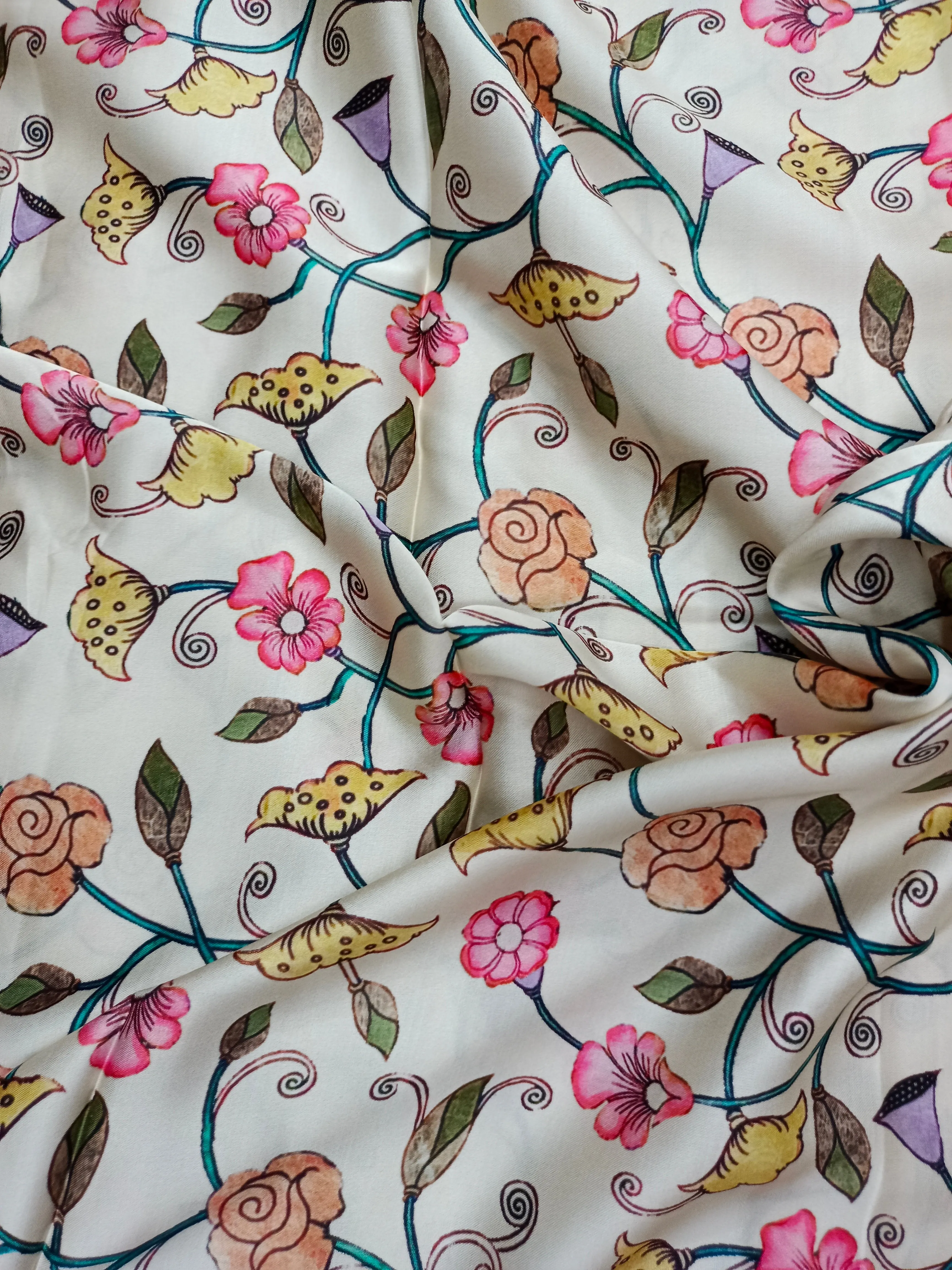 Modal Satin Soft Muslin Digital Printed Fabrics