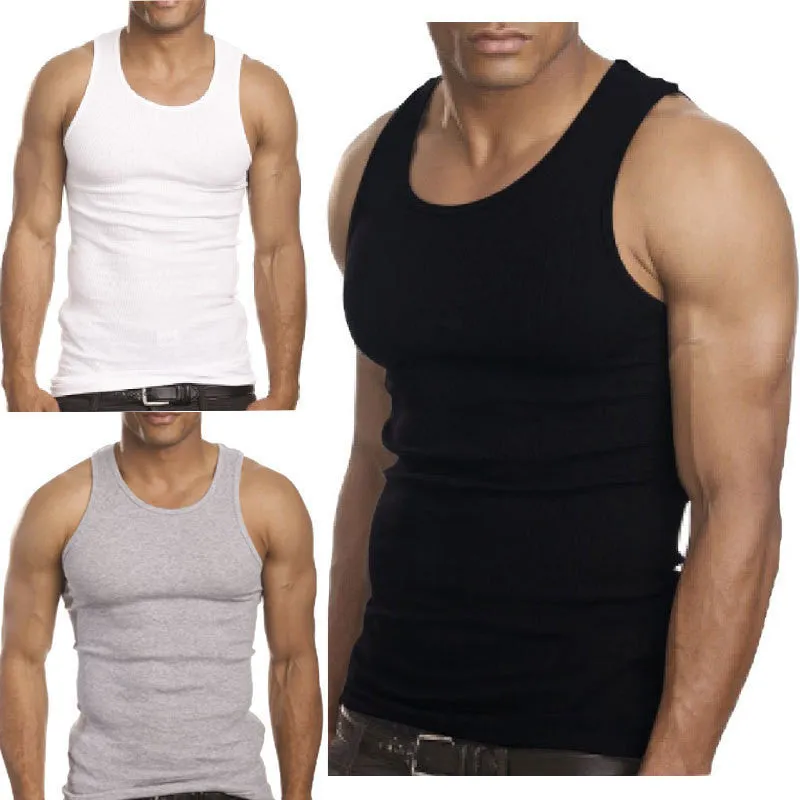 Muscle Men Premium Cotton A Shirt Ribbed Tank Top