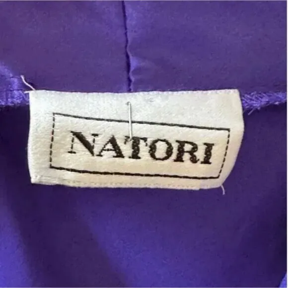 Natori Women's Plume Kimono with Lace Detail Robe Purple Size Medium