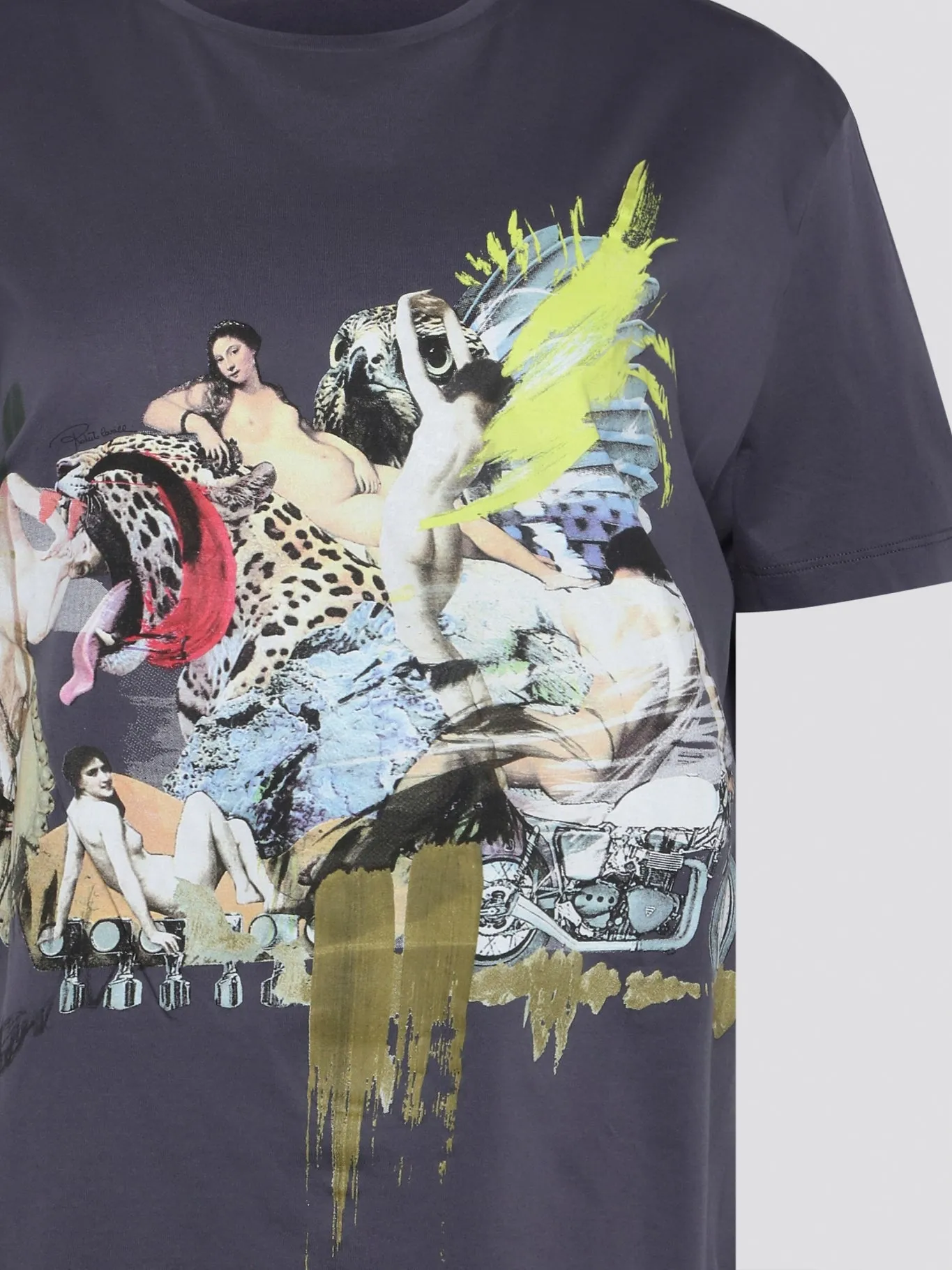 Navy Printed Oversized T-Shirt
