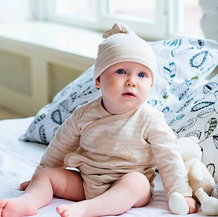 Newborn Long Sleeve Kimono: Gender Neutral Infant Bodysuit