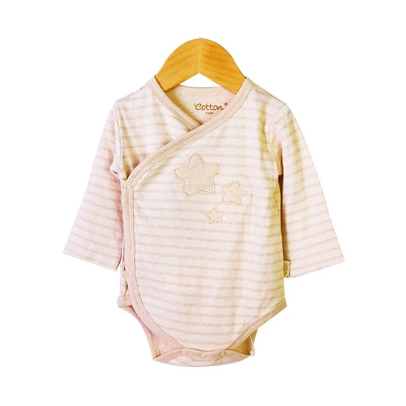 Newborn Long Sleeve Kimono: Gender Neutral Infant Bodysuit