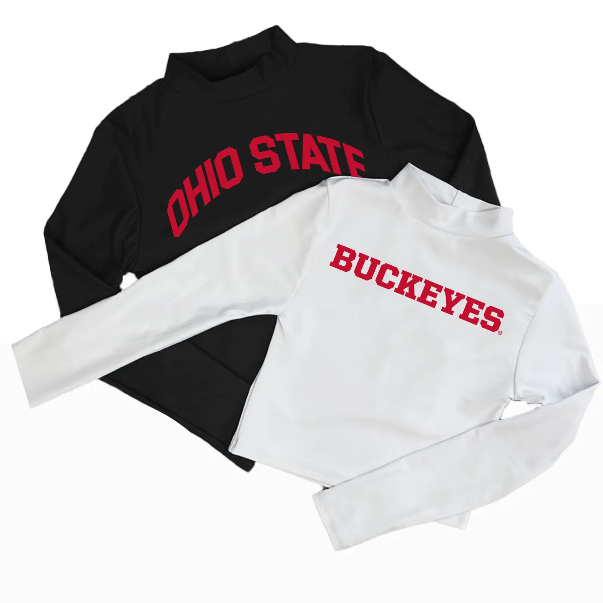 Ohio State OSU Buckeyes Black Mock Neck Top