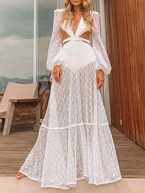 OOTN Kimono Long Sleeve Swimwear Cover-Ups