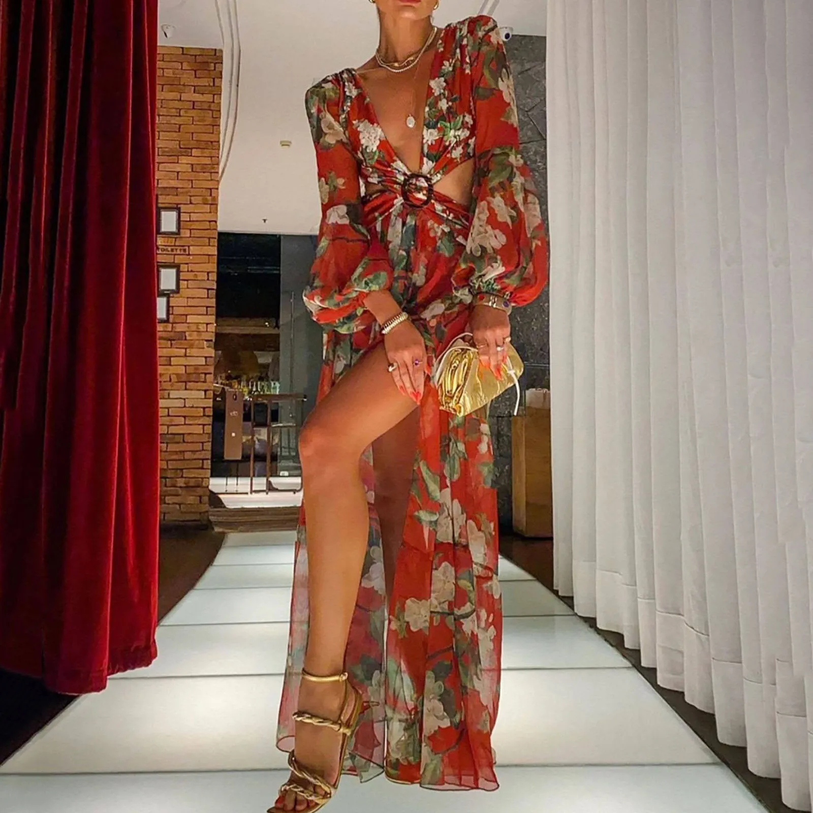 OOTN Kimono Long Sleeve Swimwear Cover-Ups