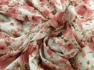 Ornate Rose Twill - Pale Pink/Rosy Brown