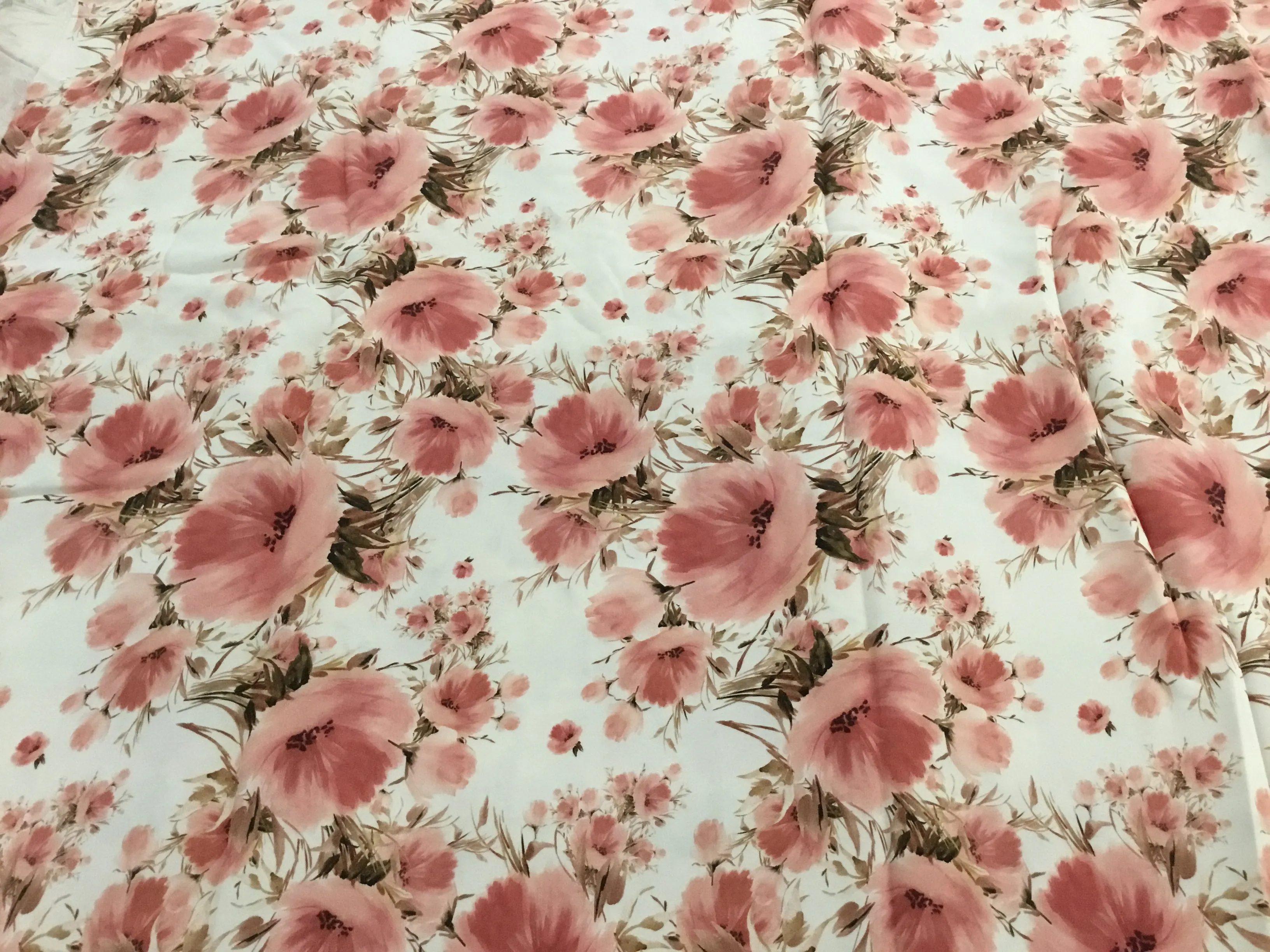 Ornate Rose Twill - Pale Pink/Rosy Brown