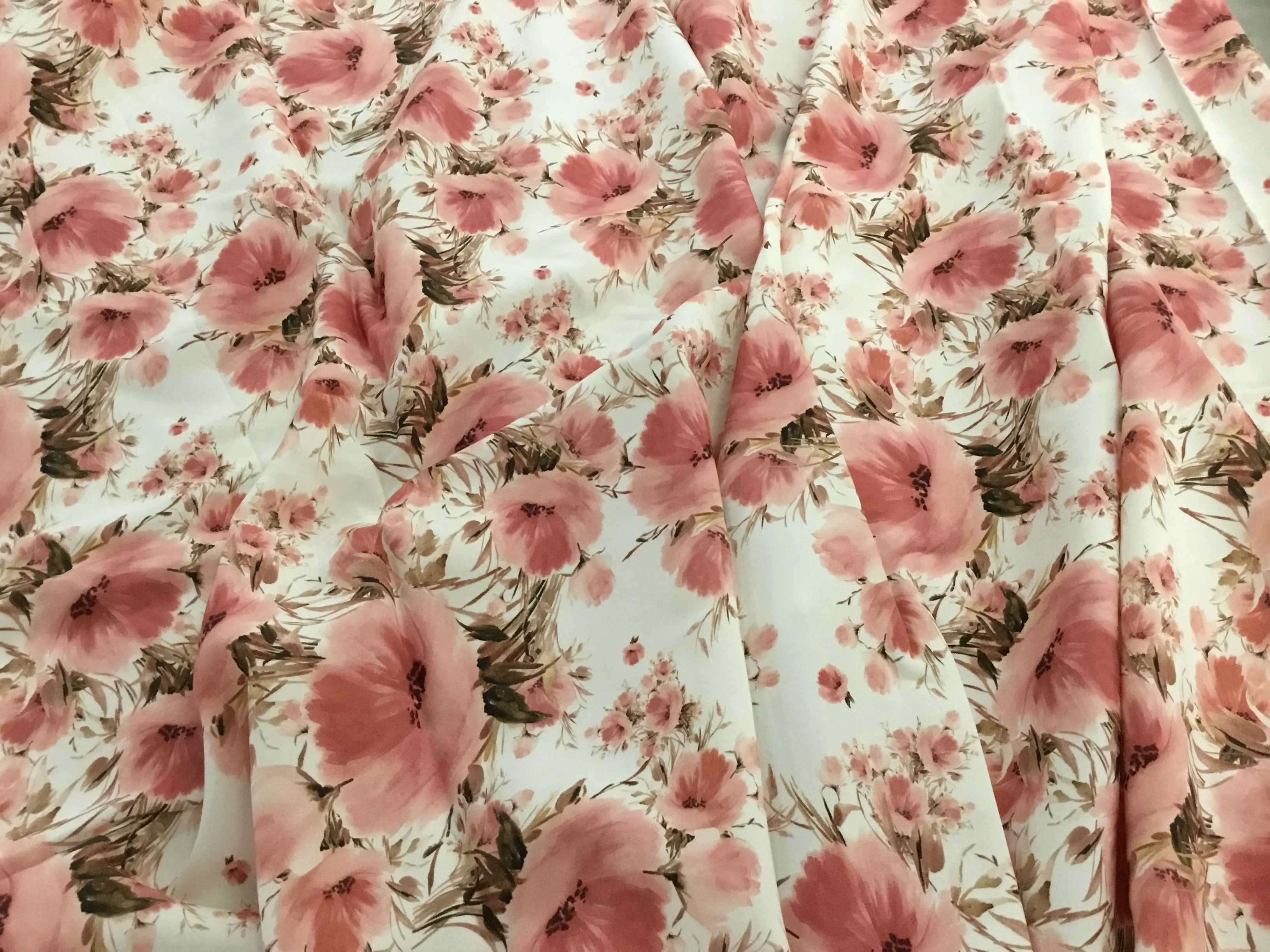 Ornate Rose Twill - Pale Pink/Rosy Brown