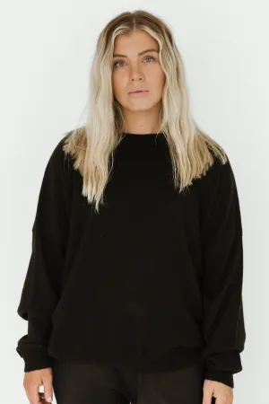Oversized Cashmere Crewneck - Black