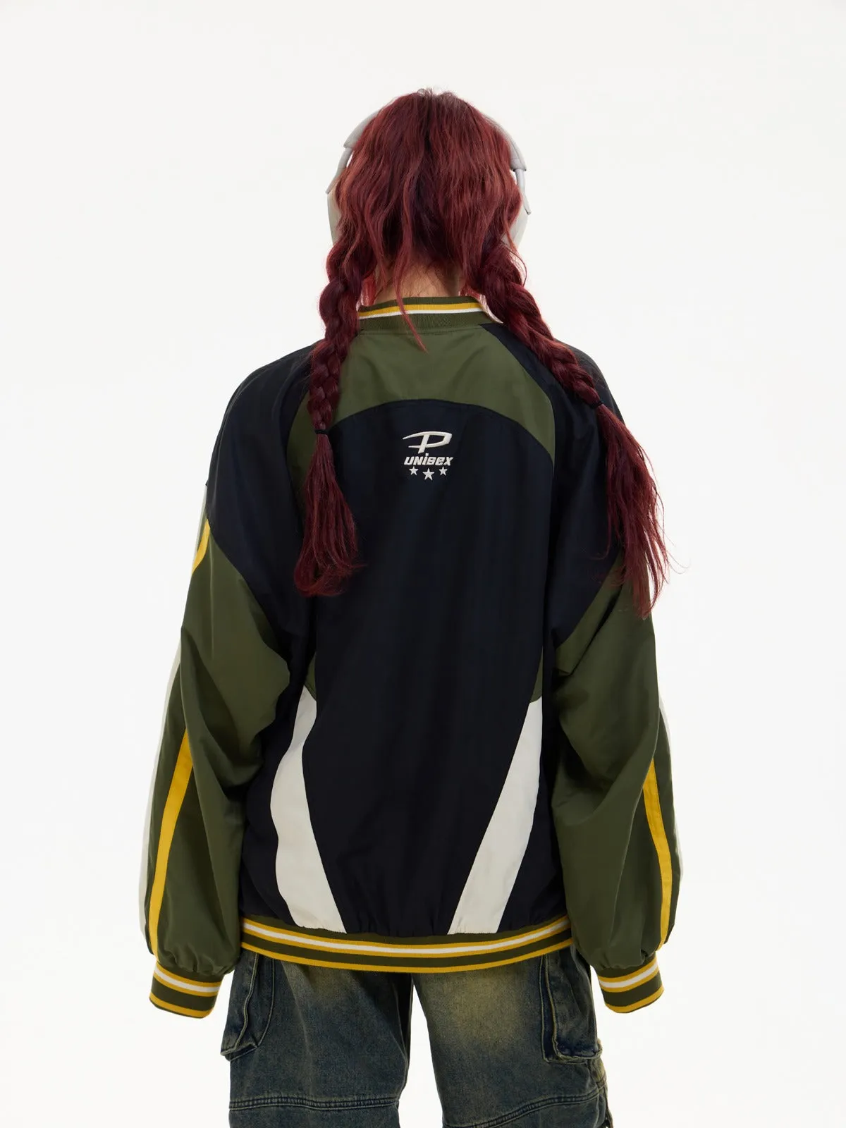 Oversized contrast color pullover