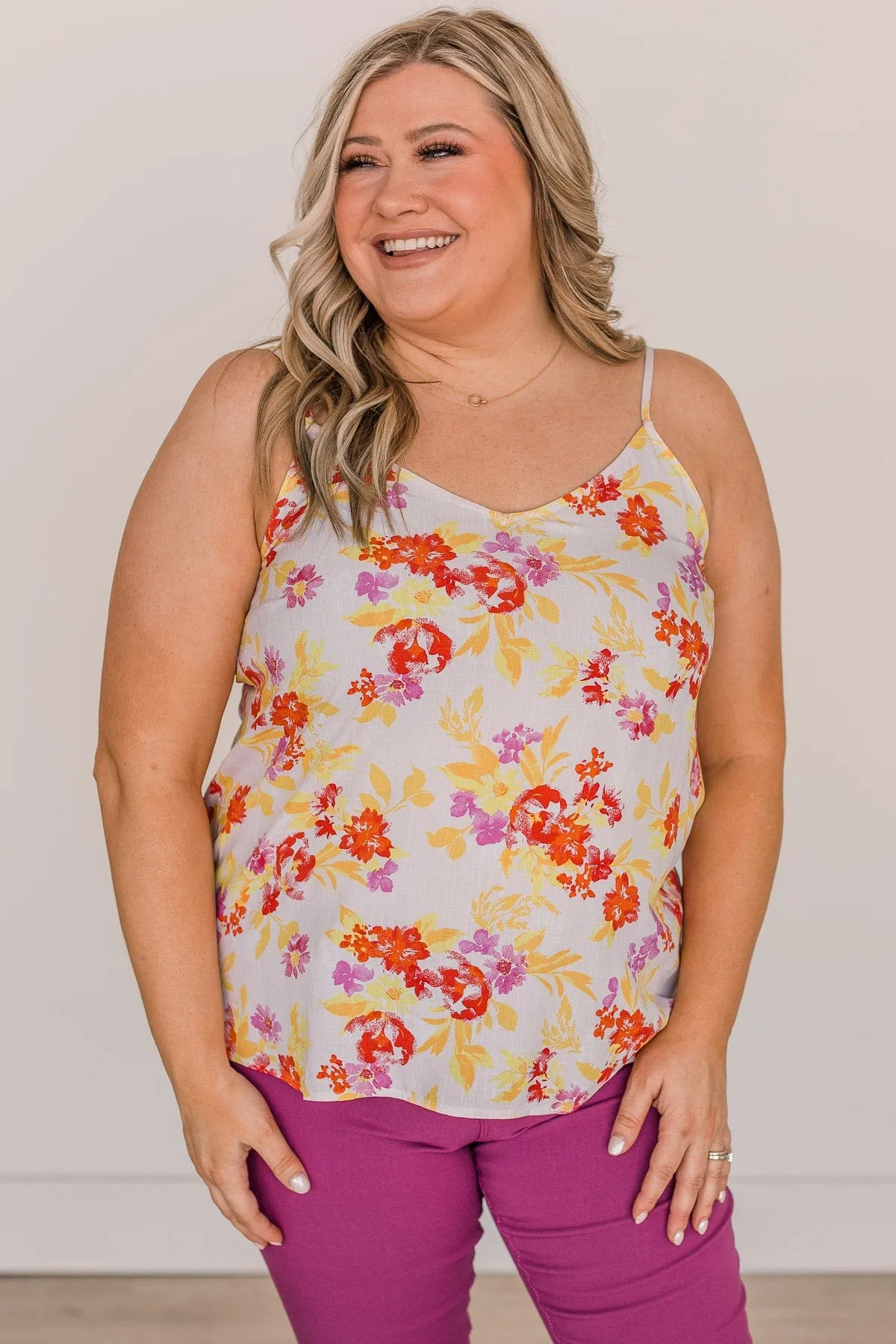 Perfect Days Floral Tank Top- Ivory