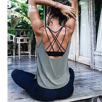 Pink Backless Sports Tank Tops for Women - Sleeveless Gym Yoga Shirts, White Workout Clothes, Loose Yoga Tops with Sexy Backs