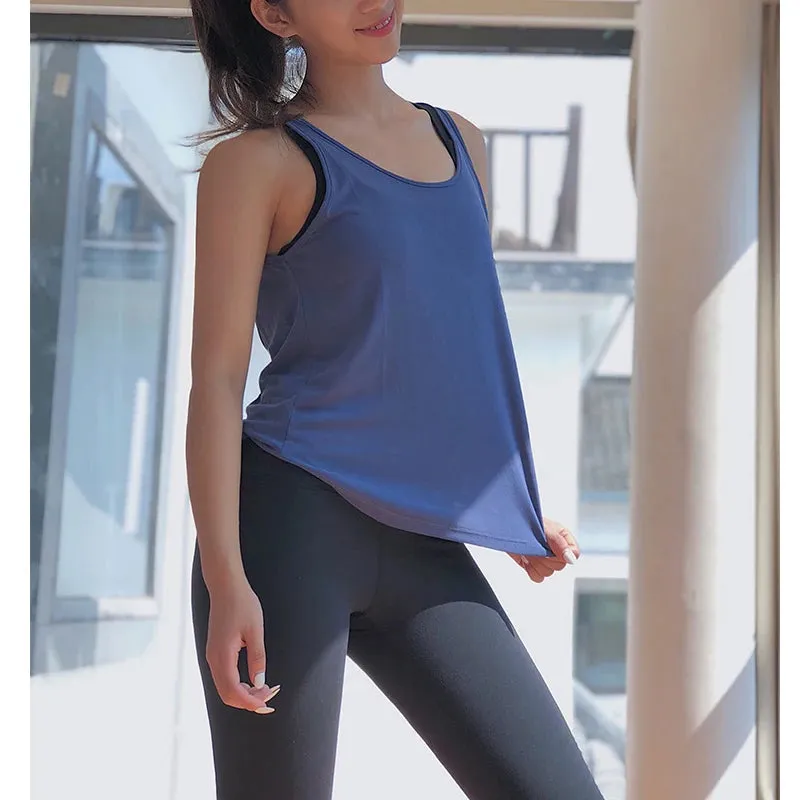 Pink Backless Sports Tank Tops for Women - Sleeveless Gym Yoga Shirts, White Workout Clothes, Loose Yoga Tops with Sexy Backs