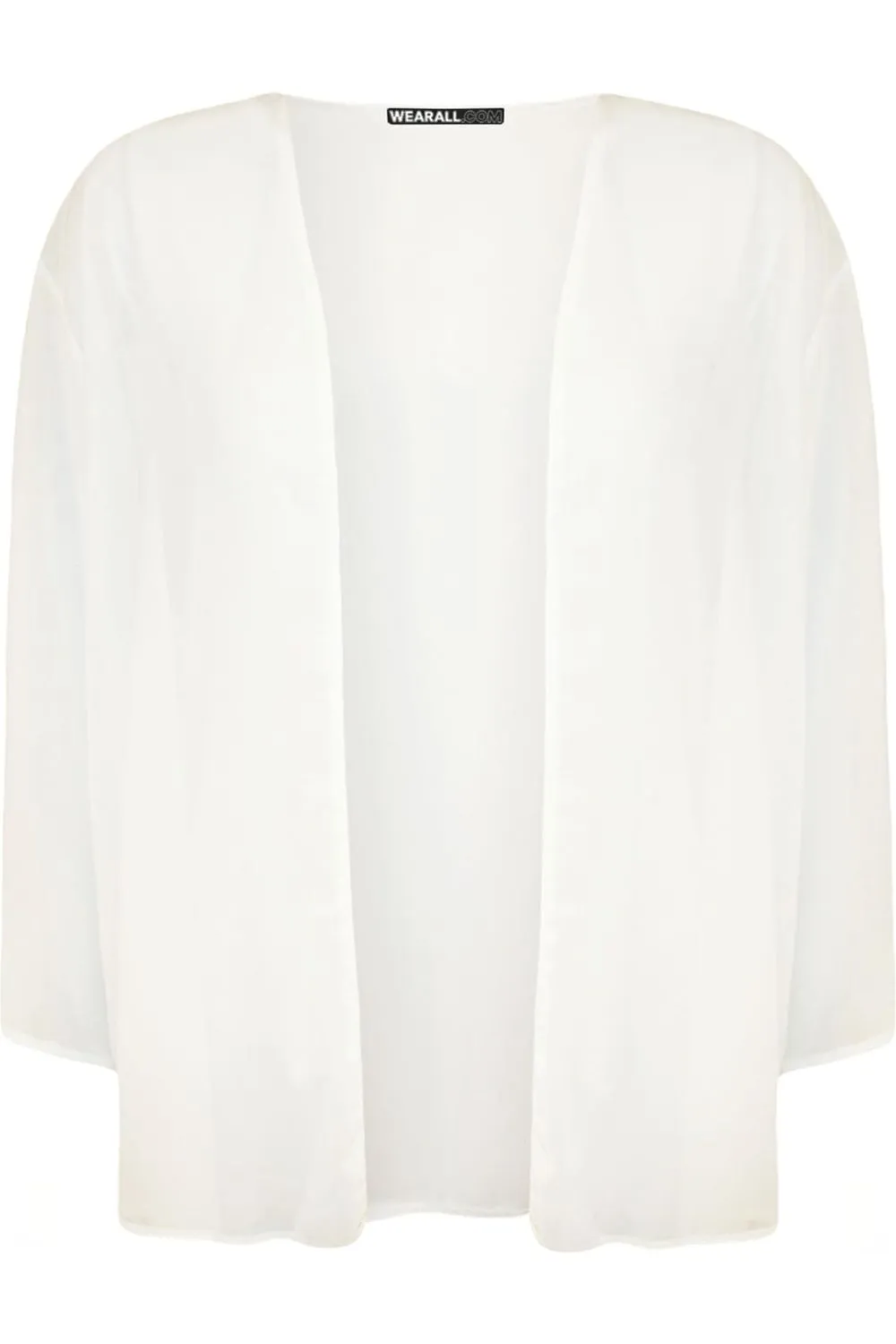 Plus Size Plain 3/4 Open Cardigan Top