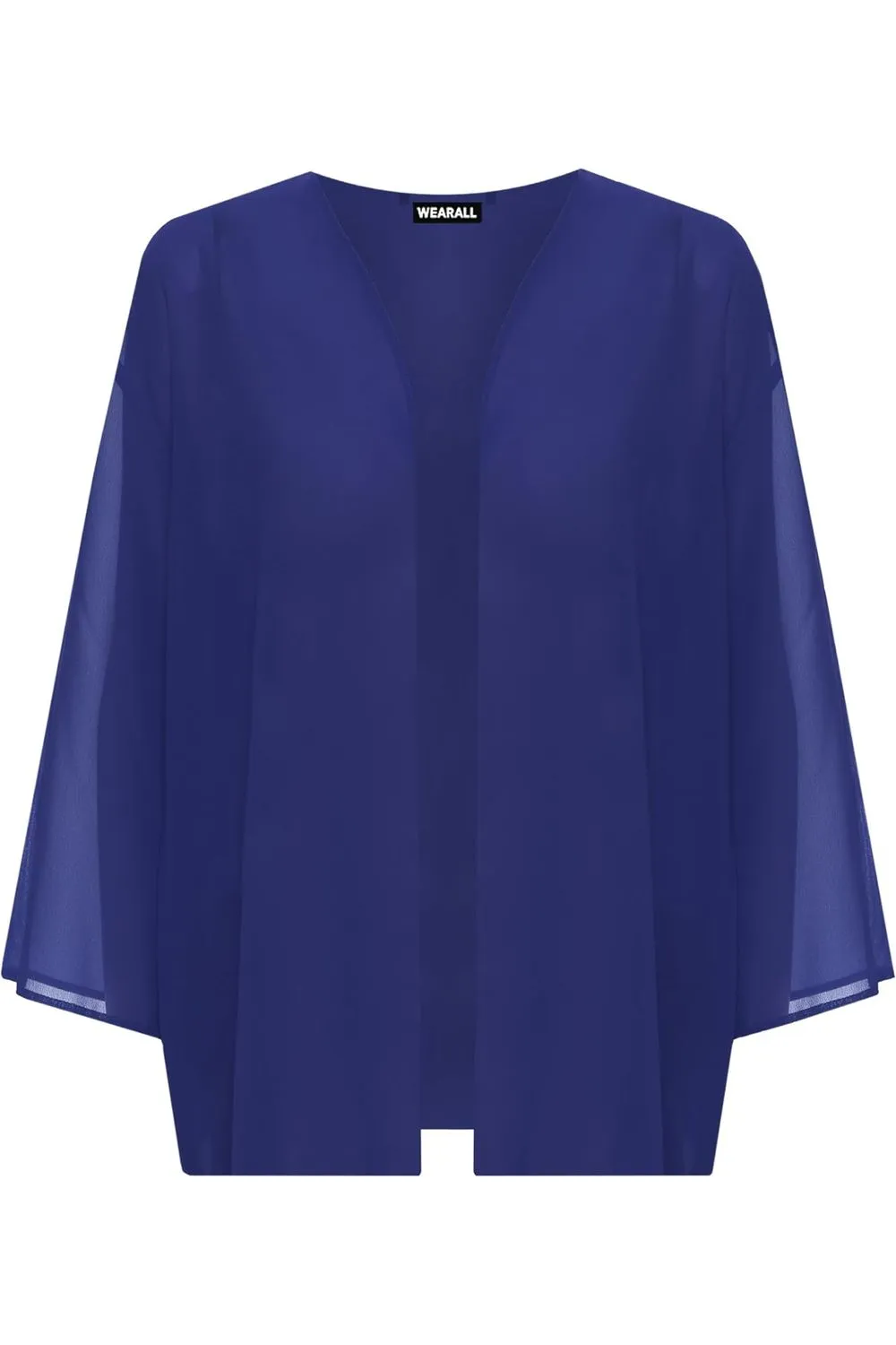 Plus Size Plain 3/4 Open Cardigan Top