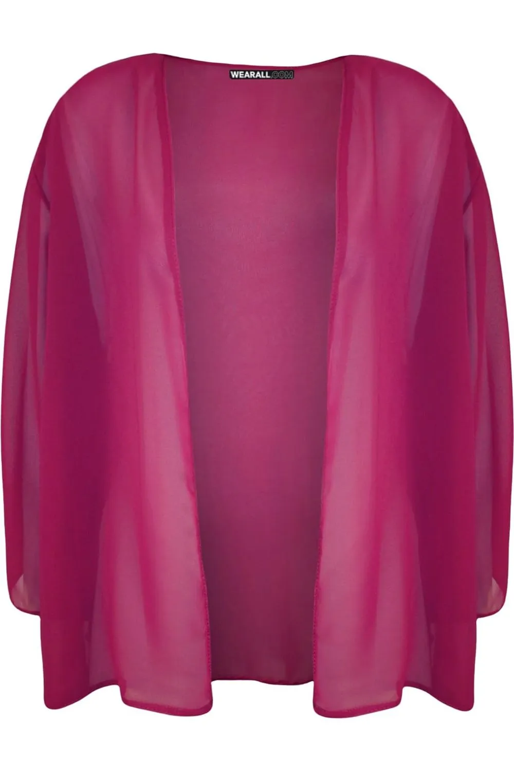 Plus Size Plain 3/4 Open Cardigan Top