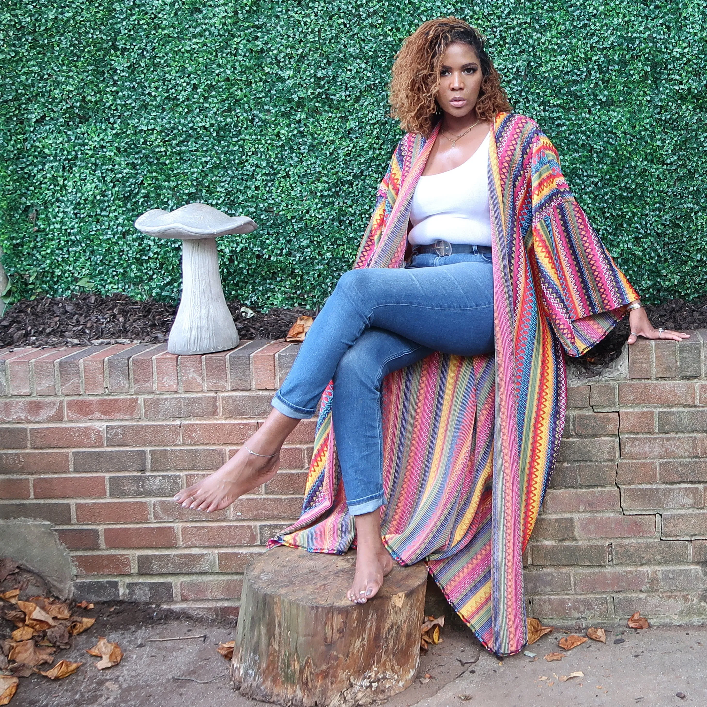PRIMARY (KNITTED) | Kimono Cardigan (Open Front) | Floor Length Long Robe