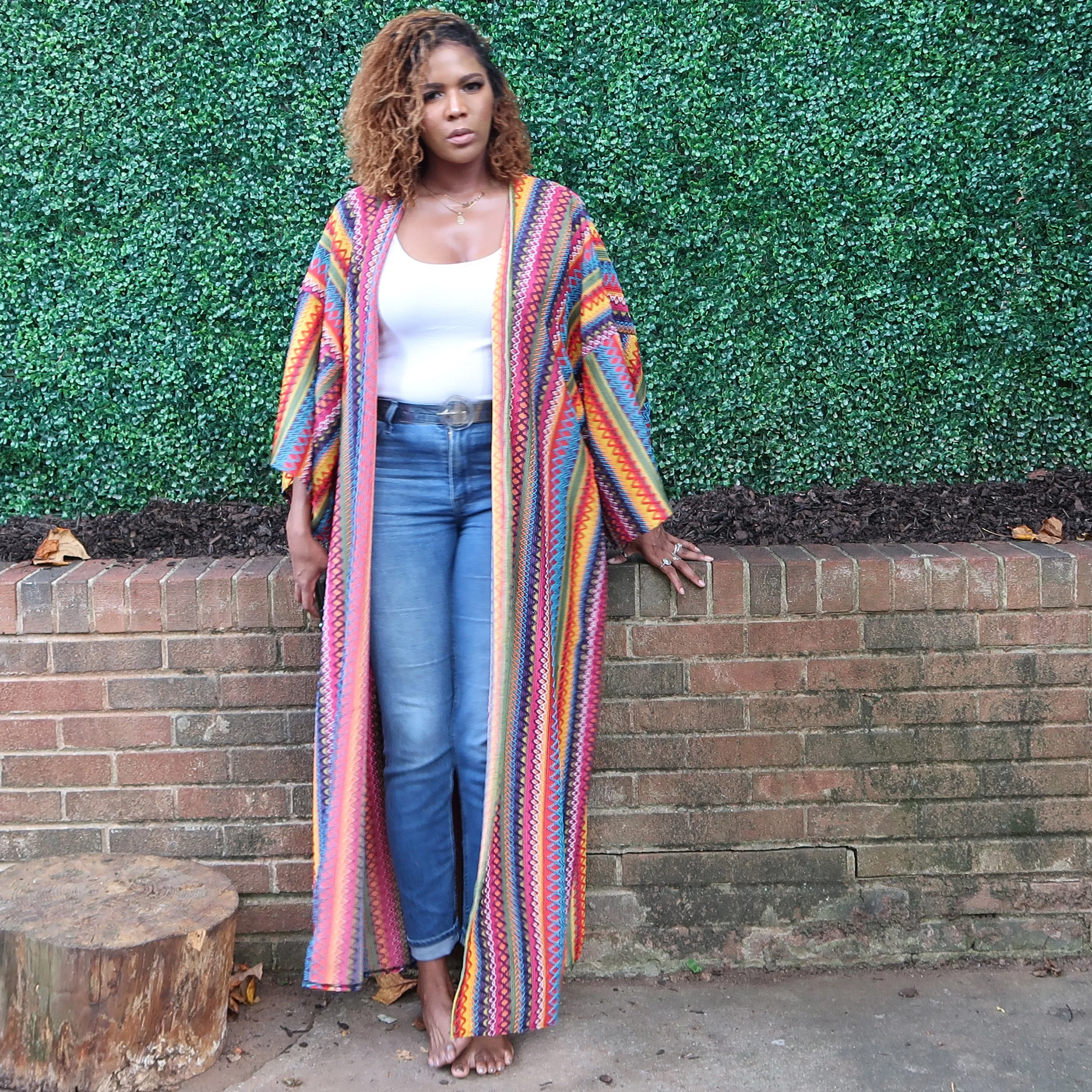 PRIMARY (KNITTED) | Kimono Cardigan (Open Front) | Floor Length Long Robe