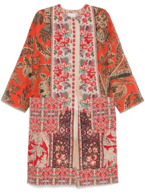 Printed silk kimono
