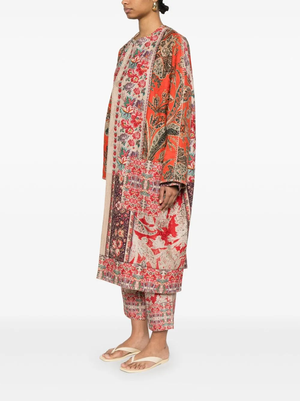Printed silk kimono