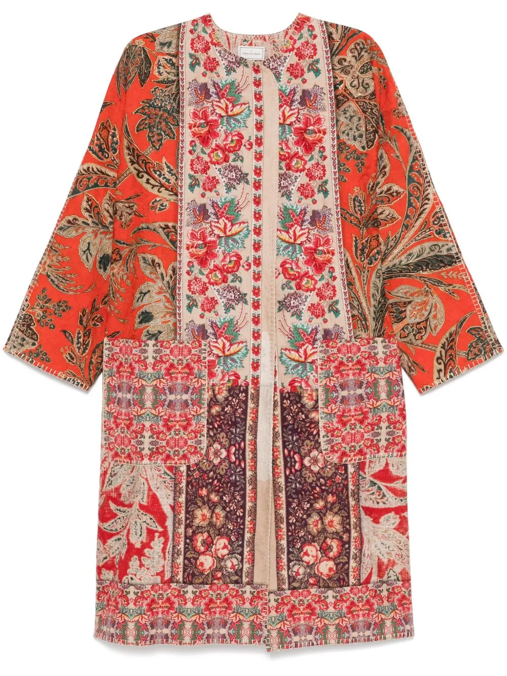 Printed silk kimono