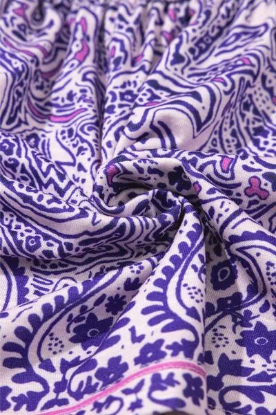 Printed Square Neck Half Sleeve Blouse