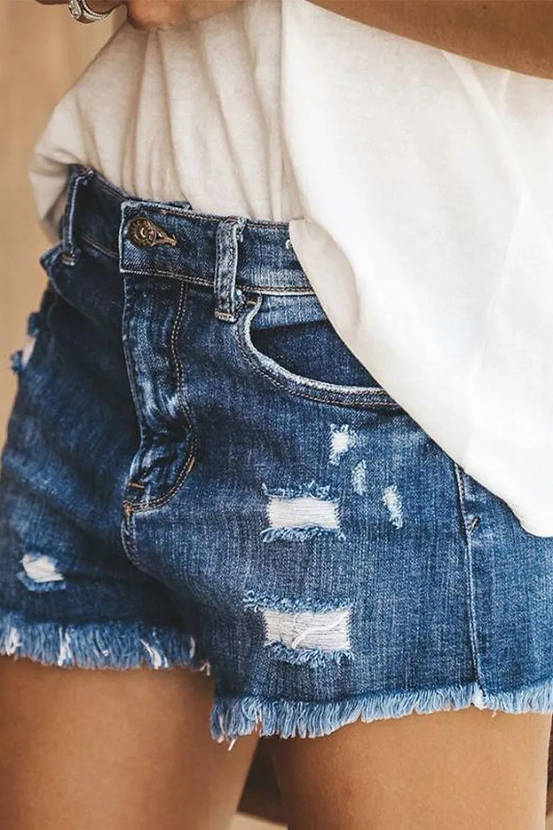PT3170 Raw Hem Denim Shorts Pant