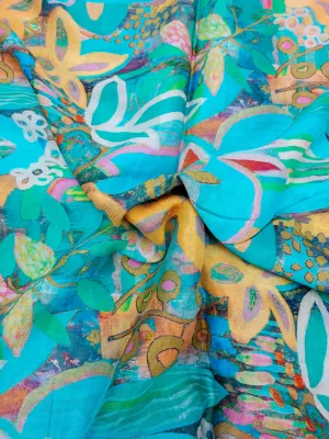 Pure Crushed Chiffon Chinon Digital Printed Fabric