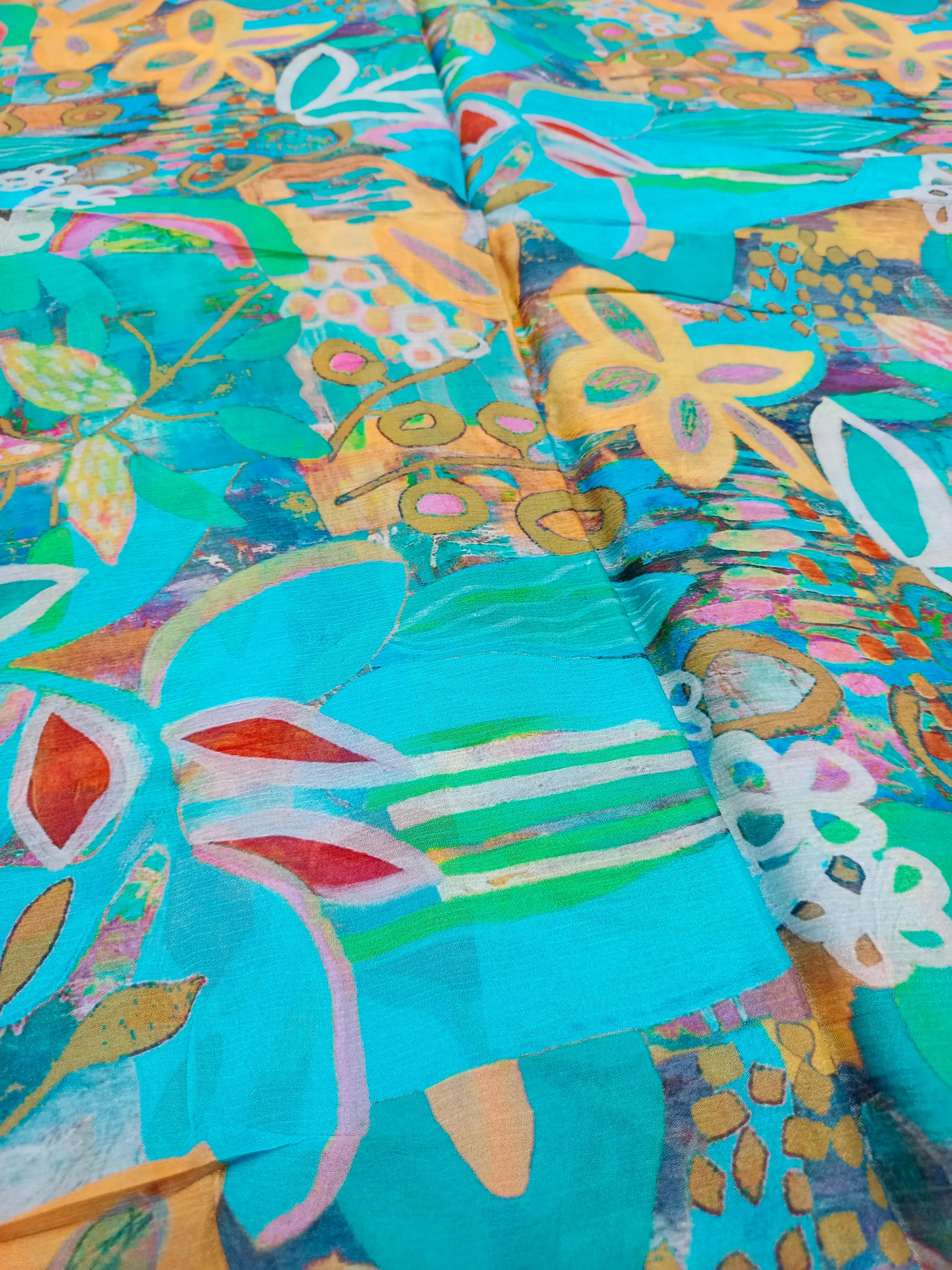 Pure Crushed Chiffon Chinon Digital Printed Fabric