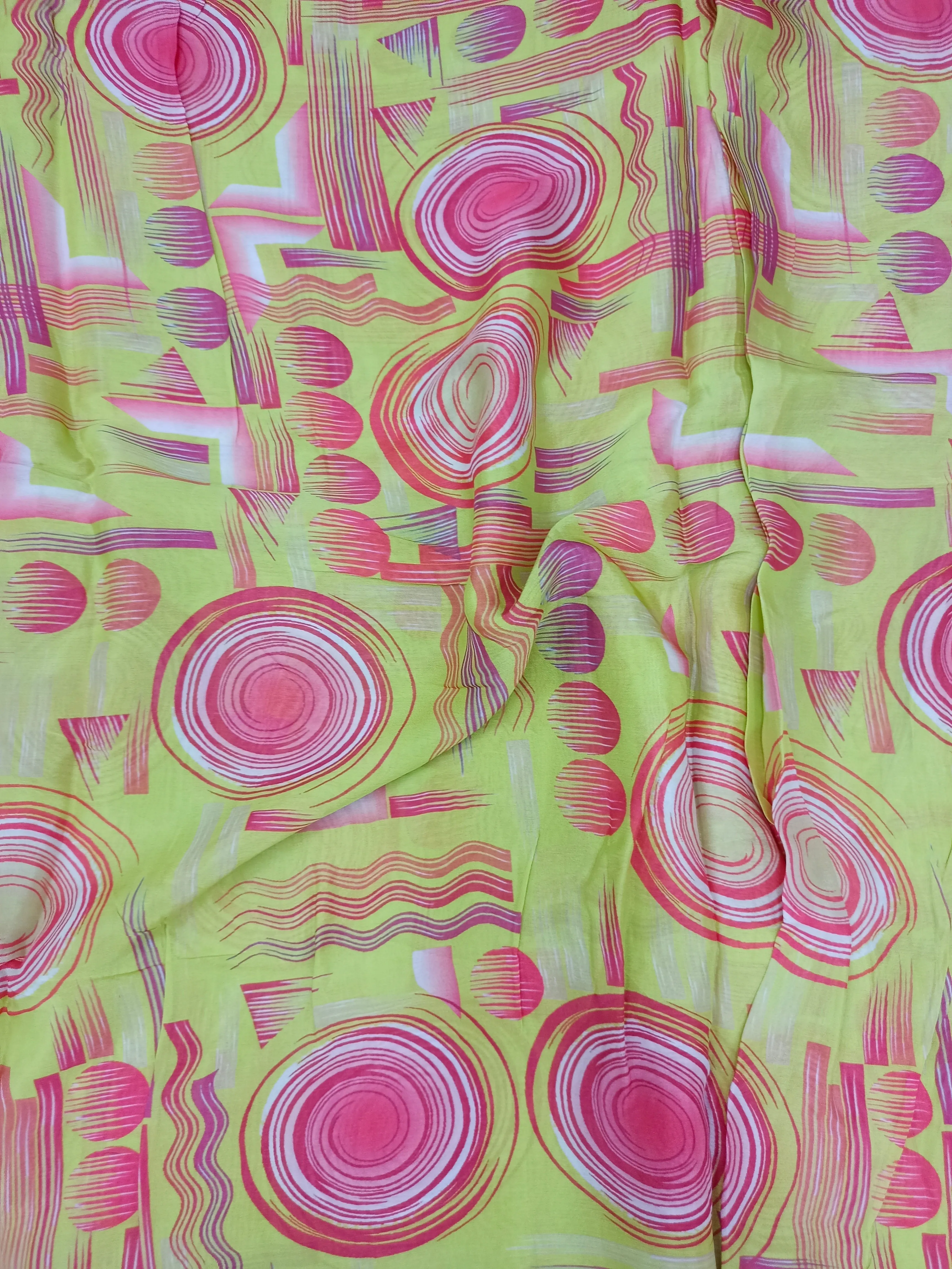 Pure Crushed Chiffon Chinon Digital Printed Fabric