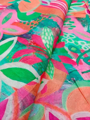 Pure Crushed Chiffon Chinon Digital Printed Fabric