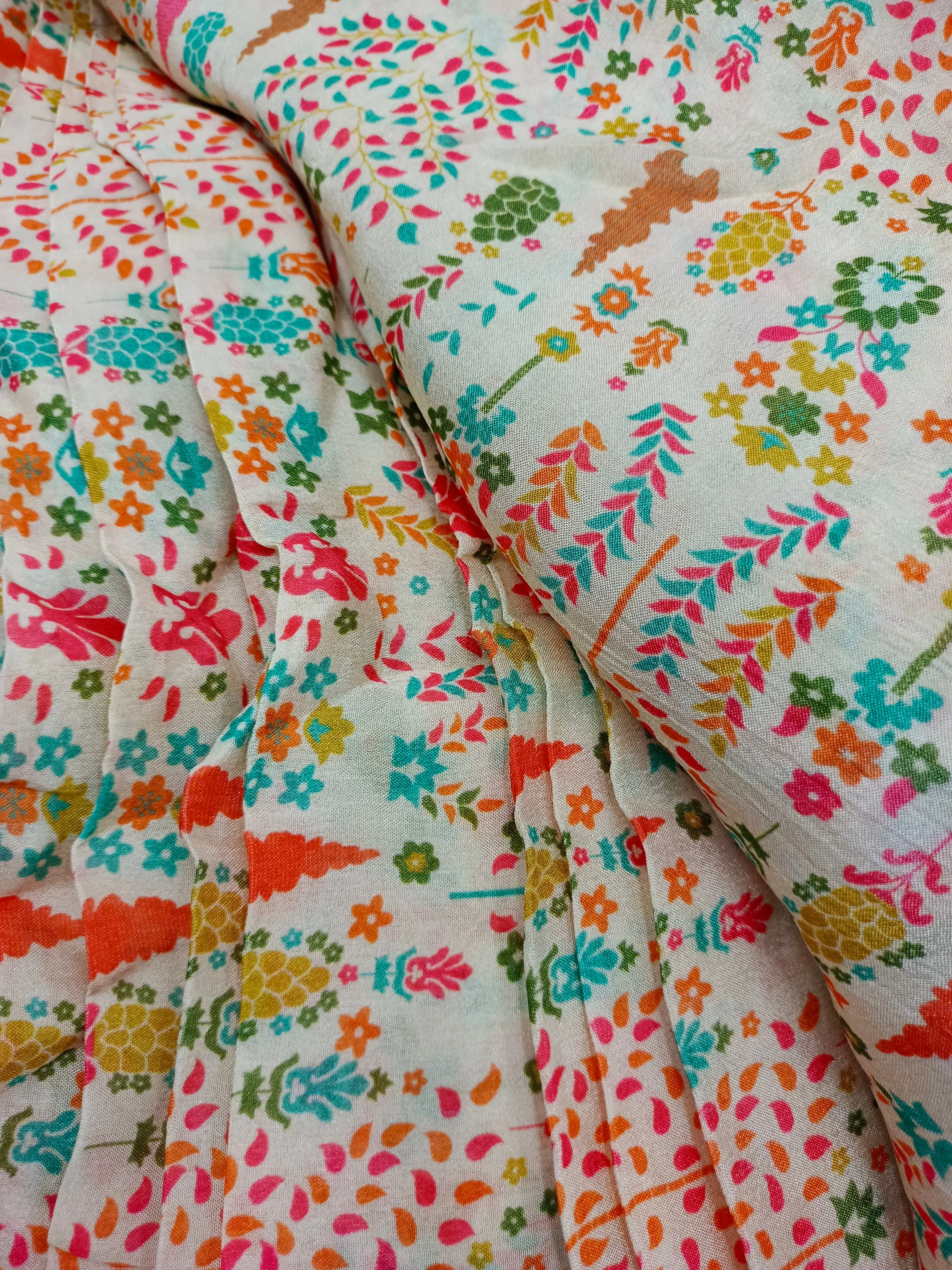 Pure Crushed Chiffon Chinon Digital Printed Fabric