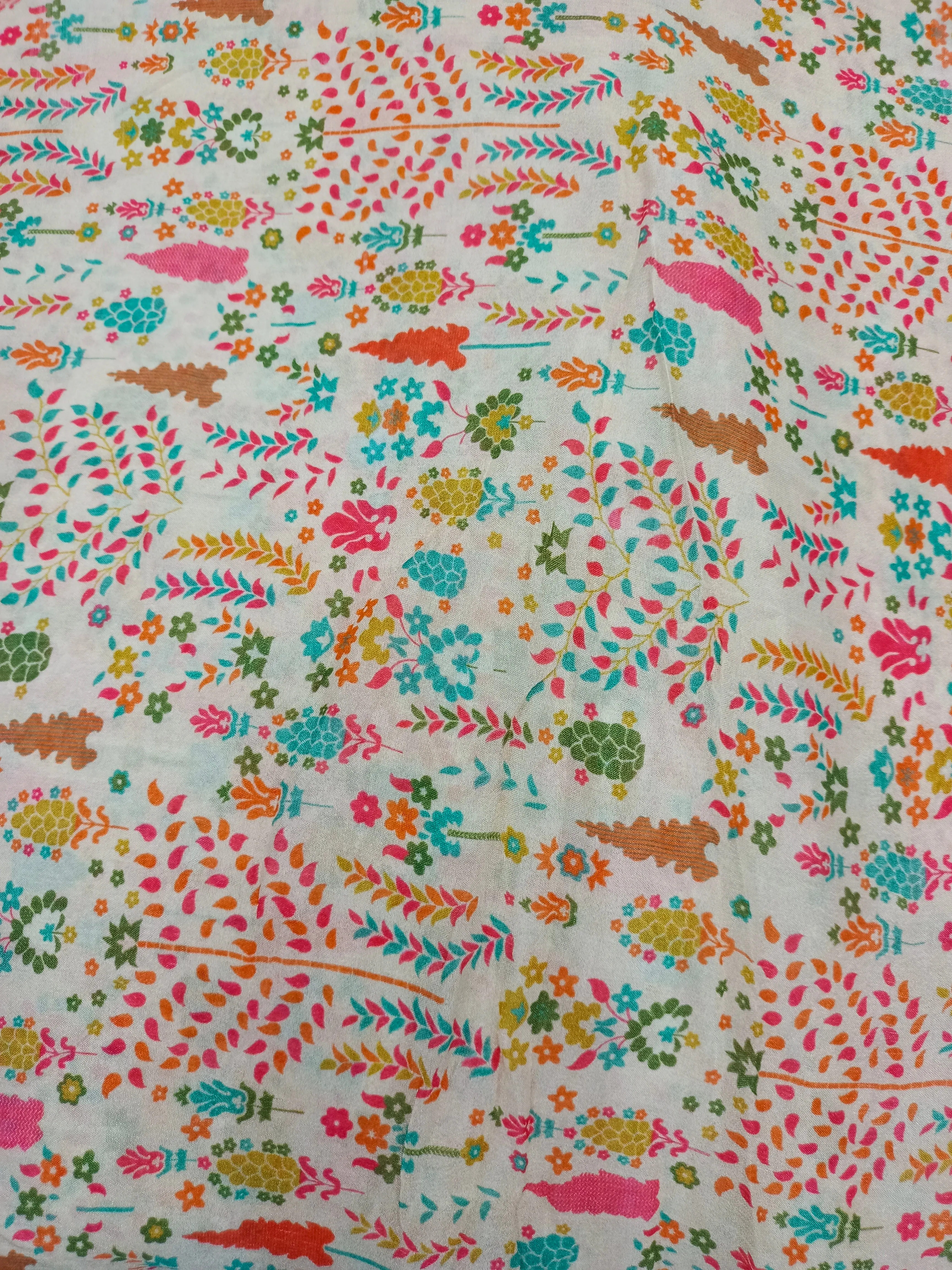 Pure Crushed Chiffon Chinon Digital Printed Fabric