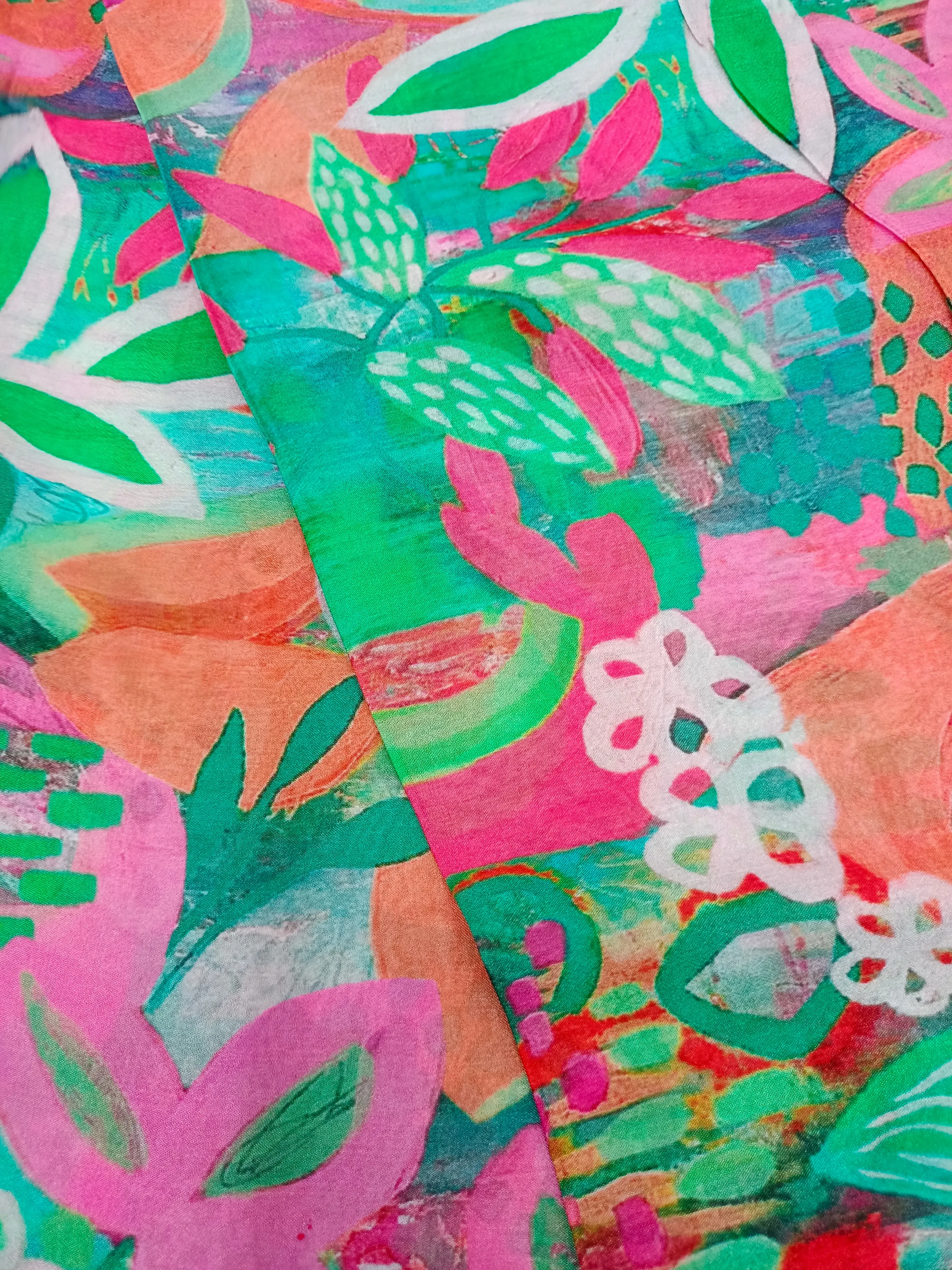 Pure Crushed Chiffon Chinon Digital Printed Fabric