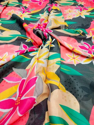 Pure Crushed Chiffon Chinon Digital Printed Fabric