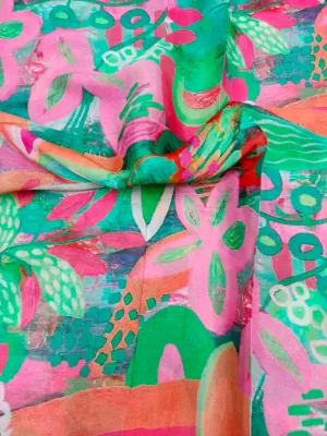 Pure Crushed Chiffon Chinon Digital Printed Fabric