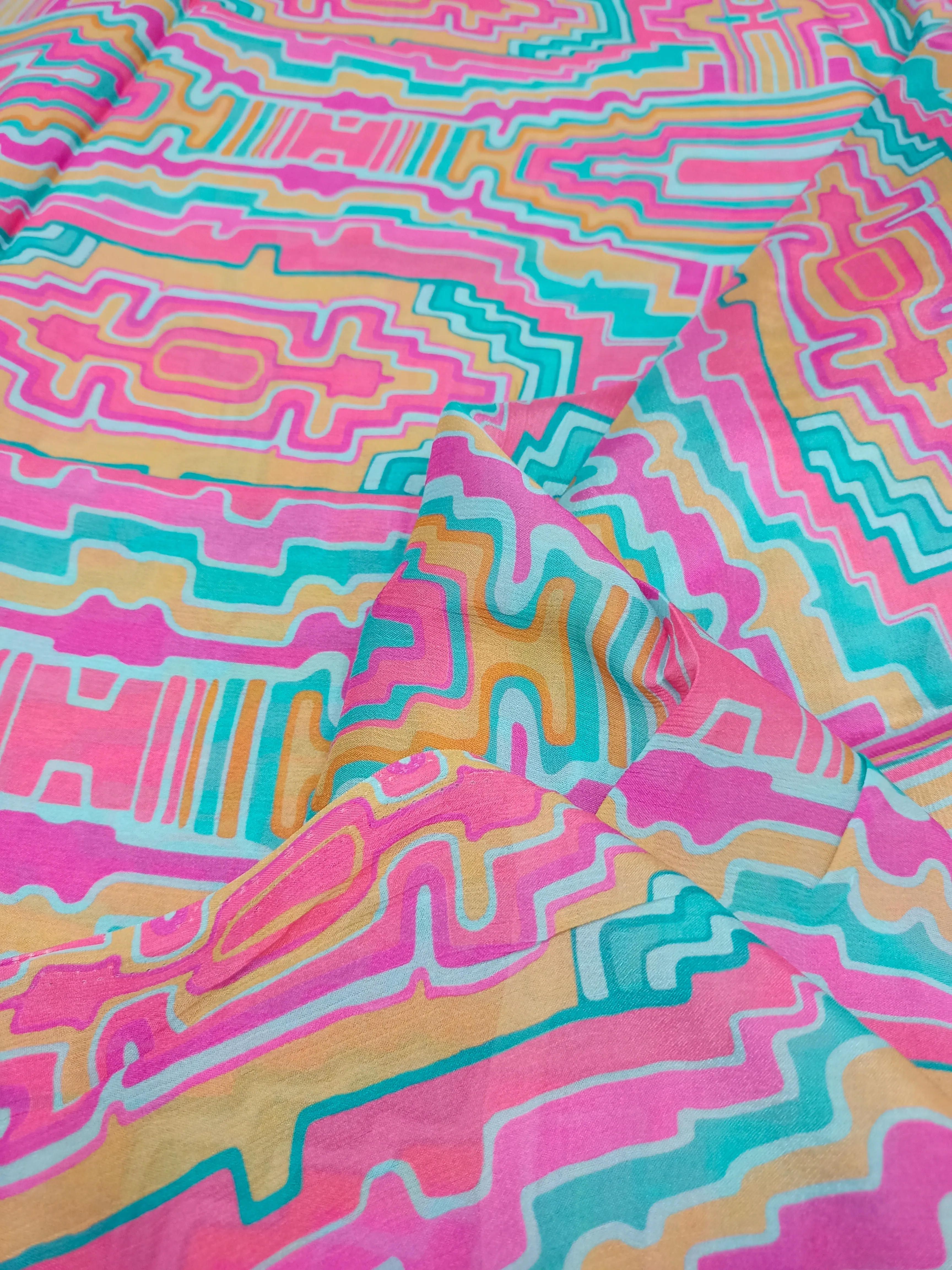 Pure Crushed Chiffon Chinon Digital Printed Fabric