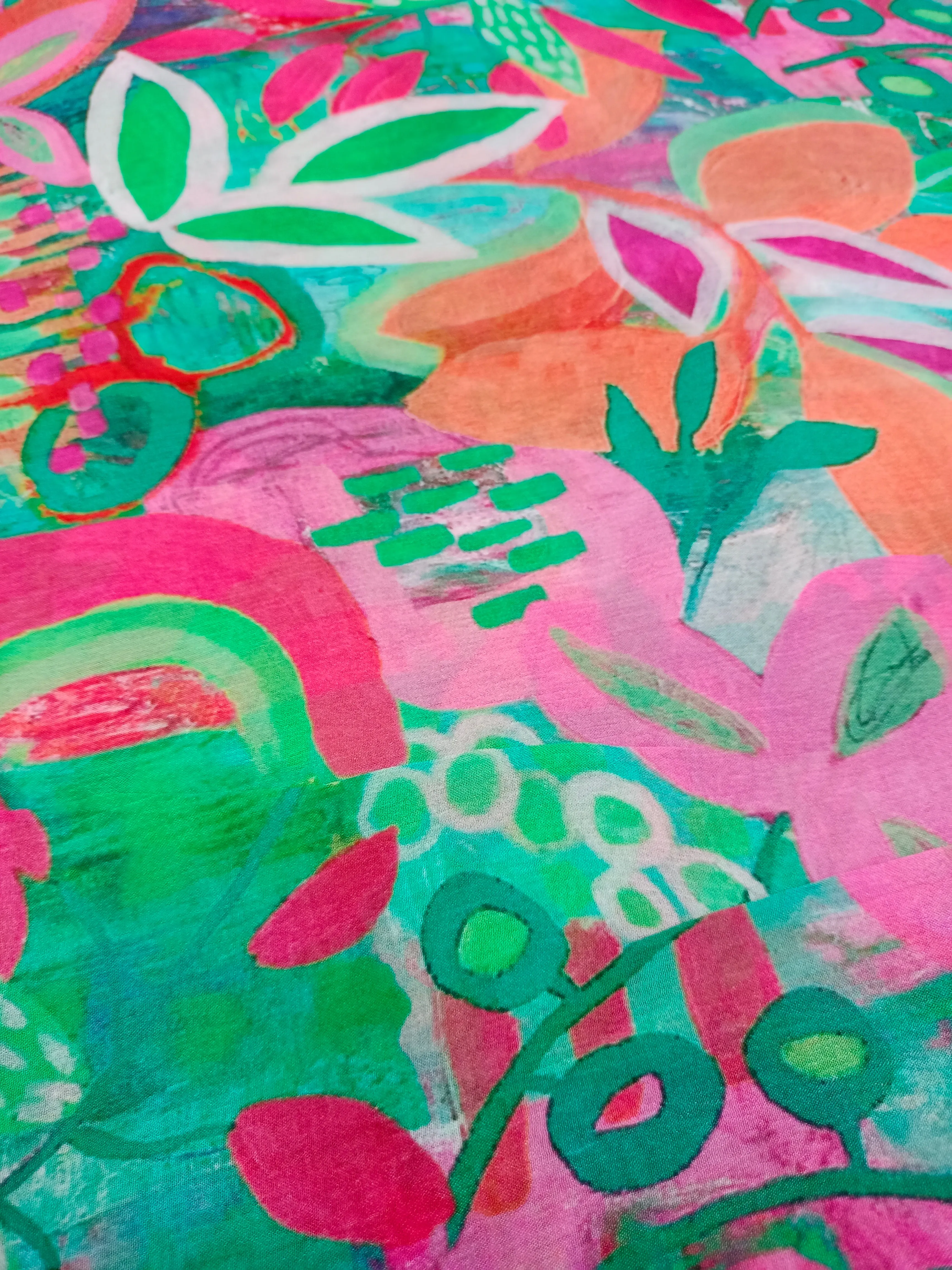 Pure Crushed Chiffon Chinon Digital Printed Fabric