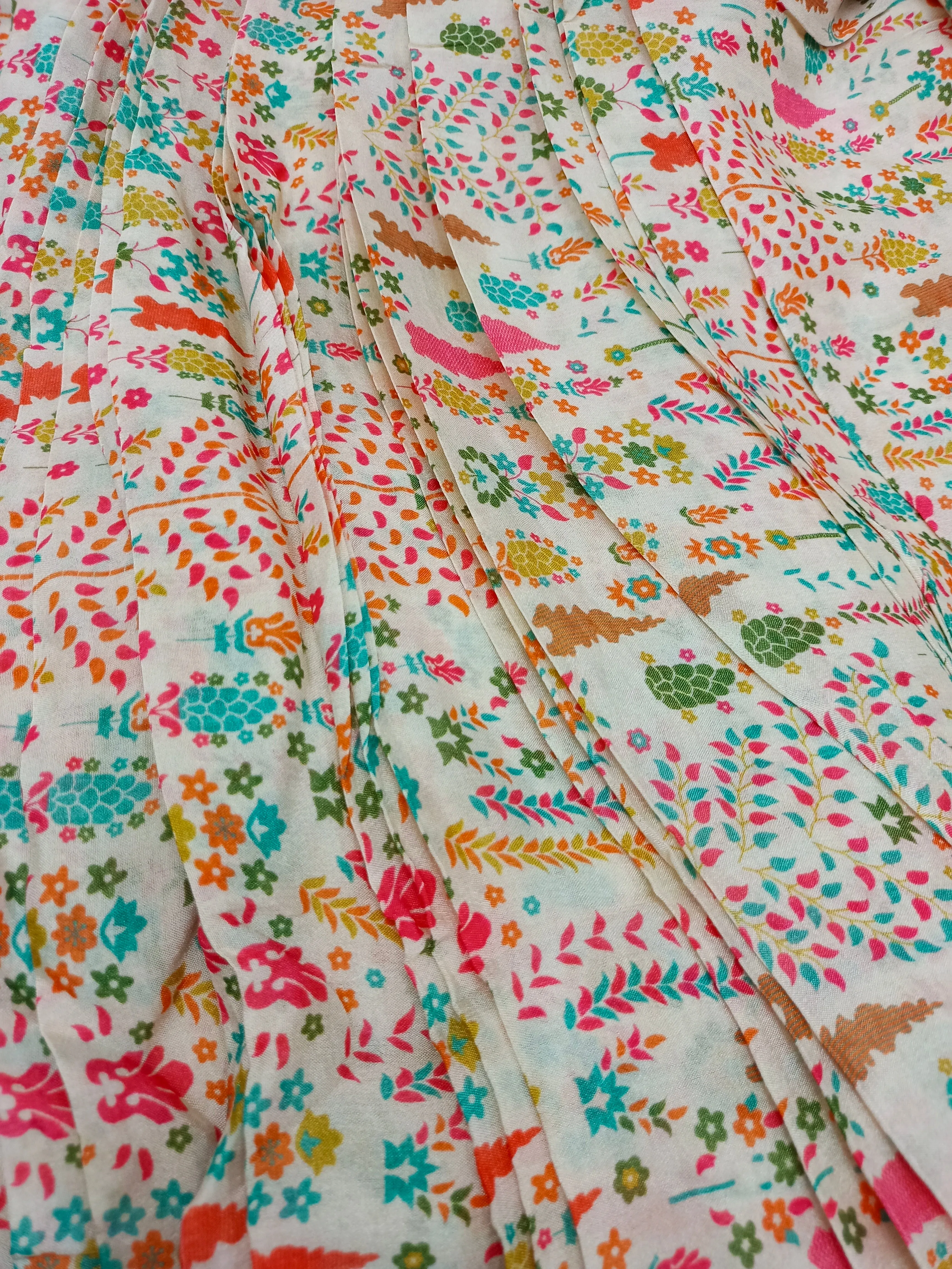 Pure Crushed Chiffon Chinon Digital Printed Fabric