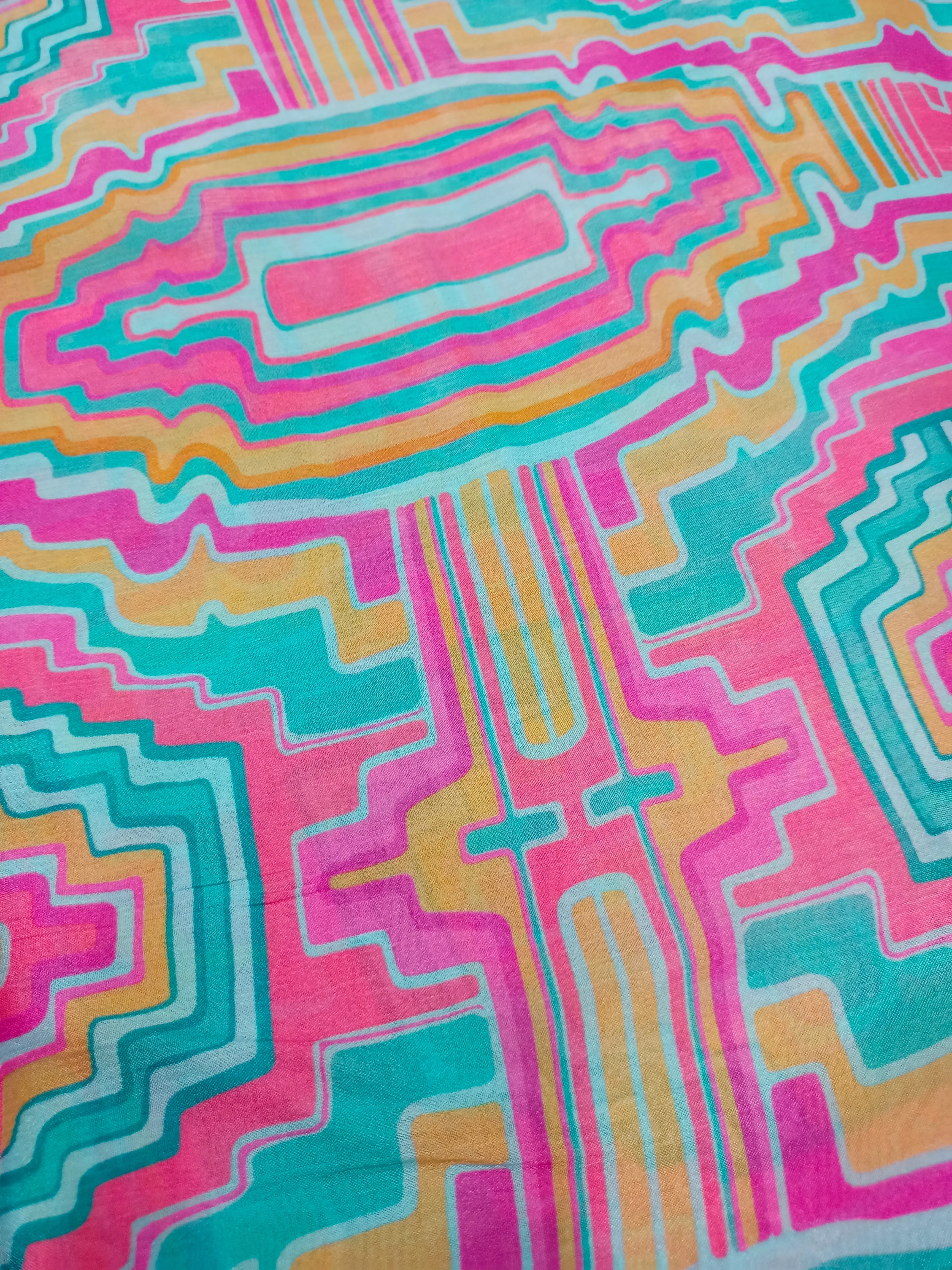 Pure Crushed Chiffon Chinon Digital Printed Fabric