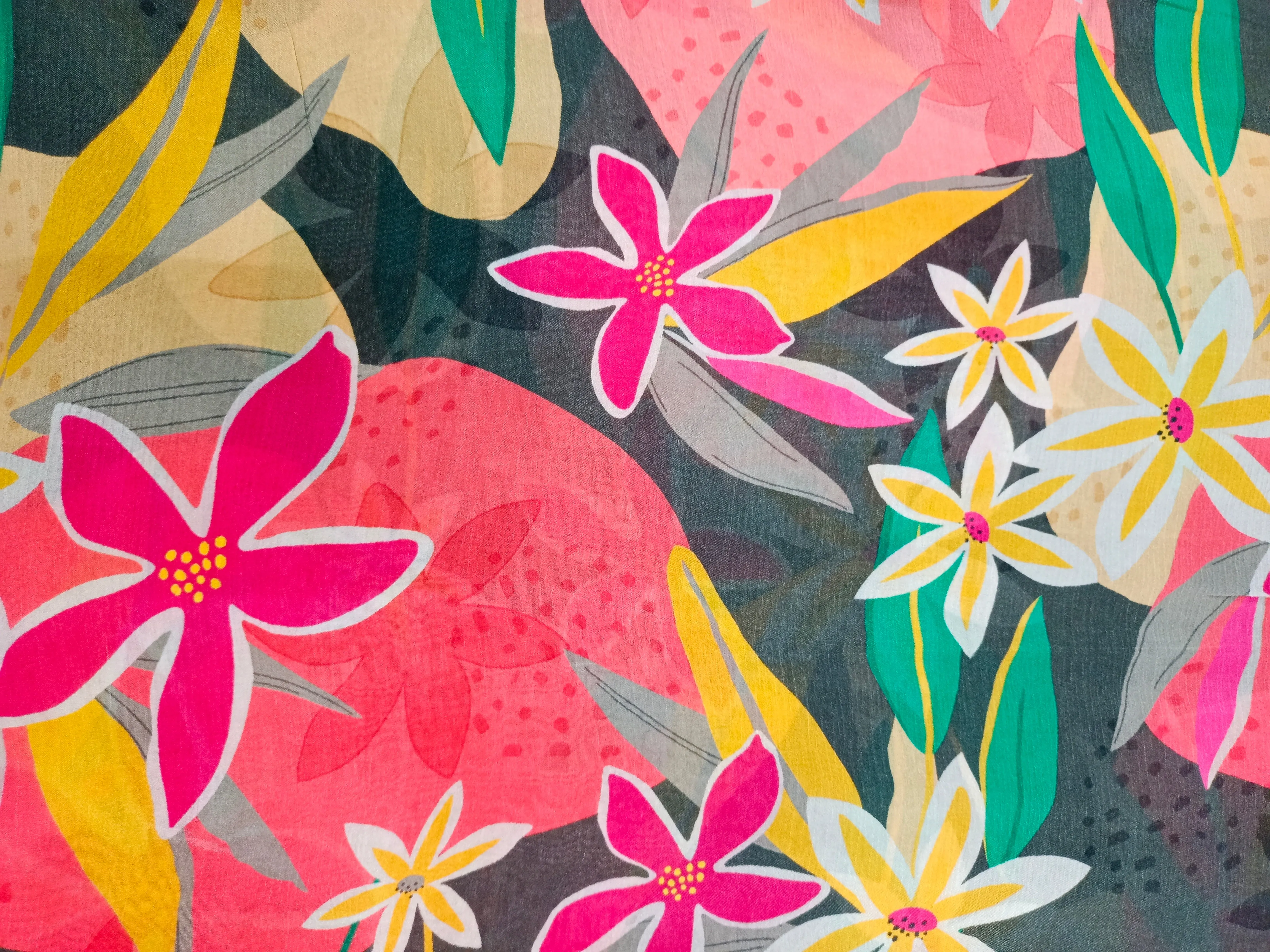 Pure Crushed Chiffon Chinon Digital Printed Fabric