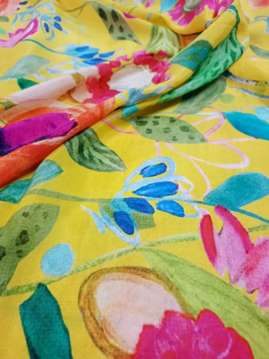 Pure Modal Soft Muslin Digital Printed Fabrics