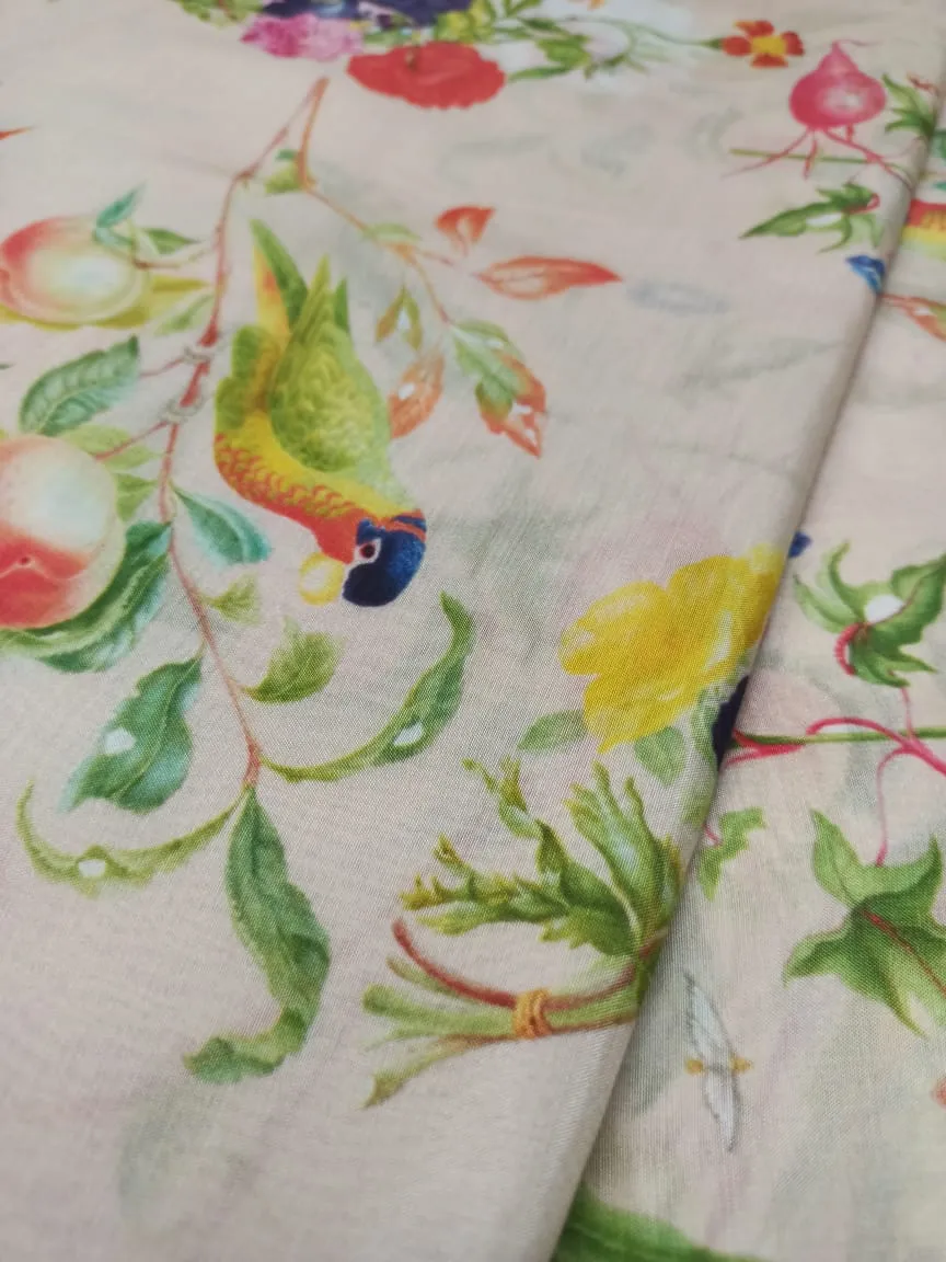 Pure Modal Soft Muslin Digital Printed Fabrics