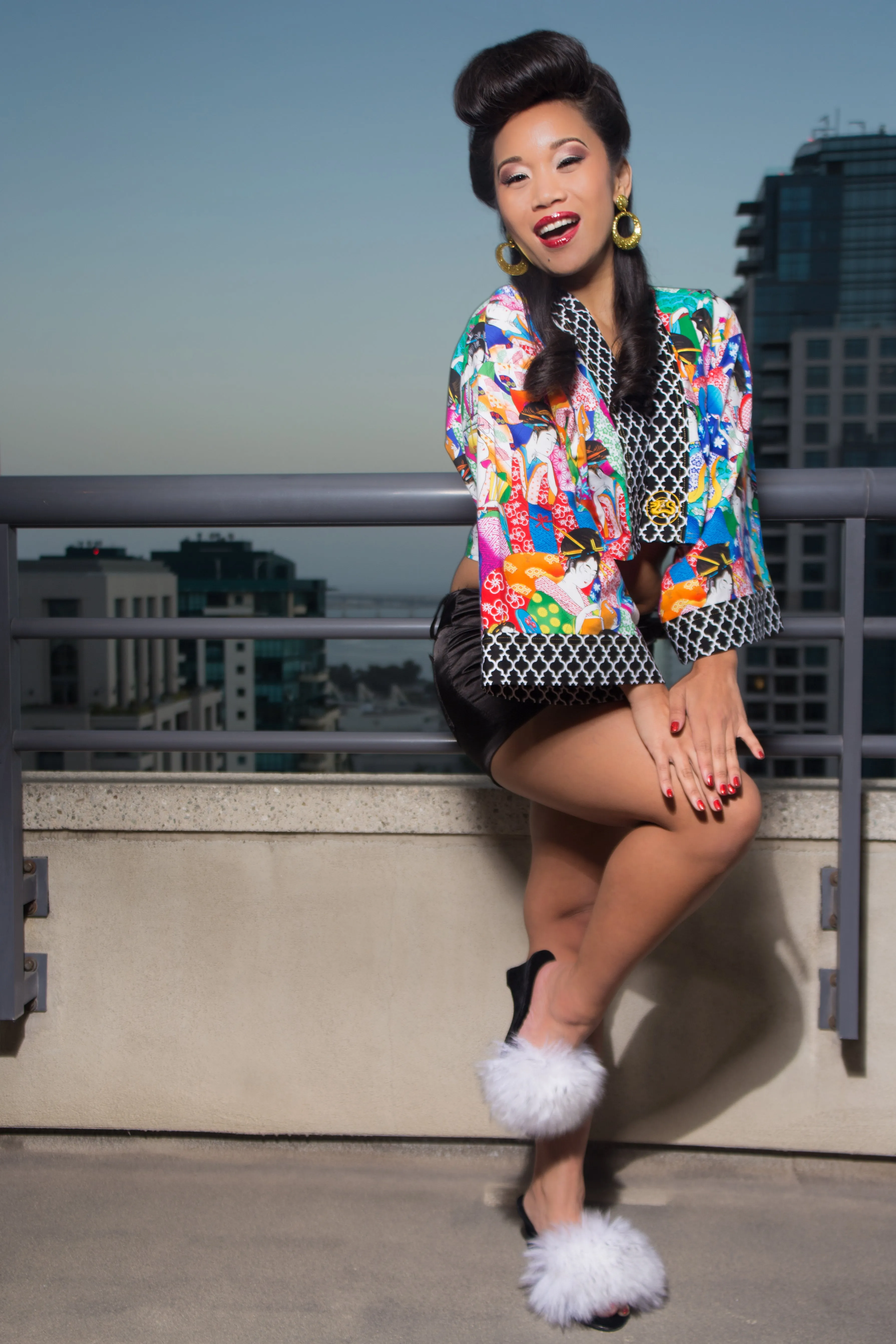 "Rainbow Geisha" Kimono Shrug