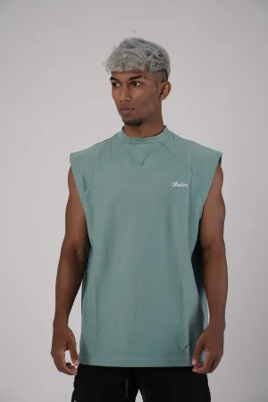 RAGLAN RETRO CUT-OFFS - BLUE TURQUOISE