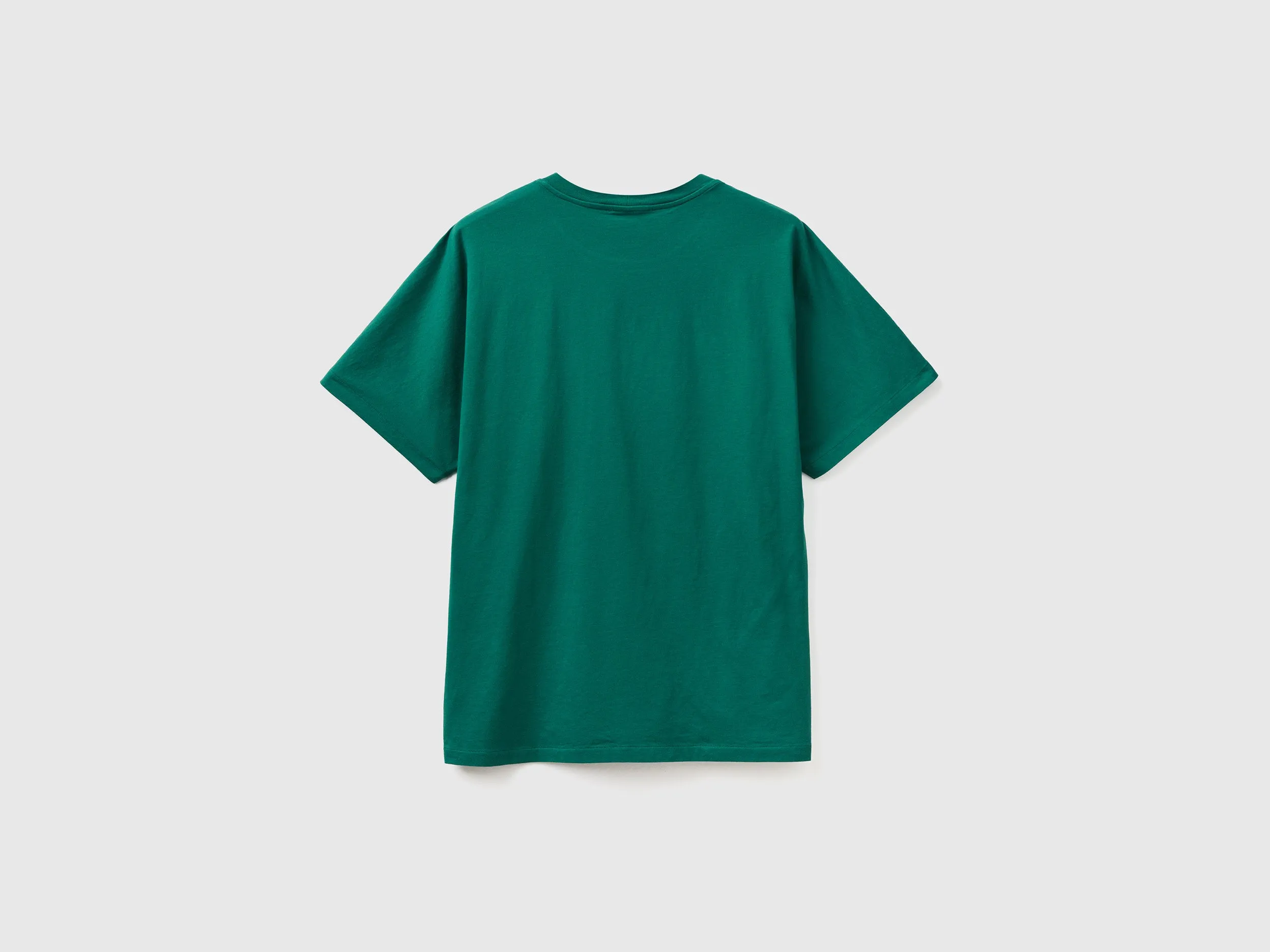 Relaxed Fit Crew Neck Logo Engraved Solid T-shirt