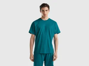 Relaxed Fit Crew Neck Logo Engraved Solid T-shirt